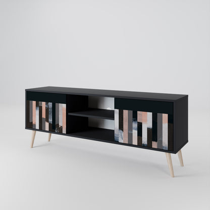 COLLAGE OF RECTANGLES 2-Door TV Cabinet