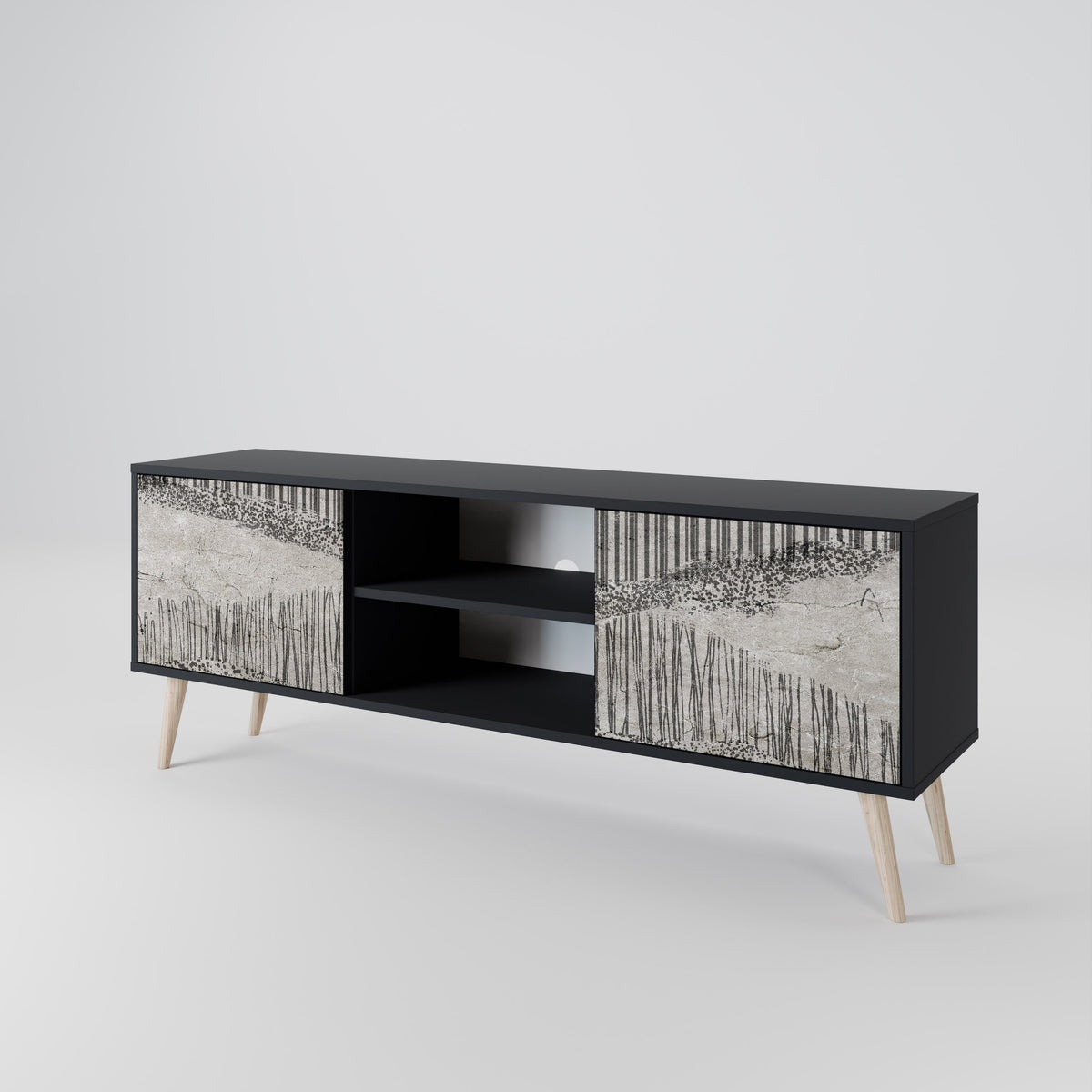GRAIN LINES Mueble de TV de 2 Puertas