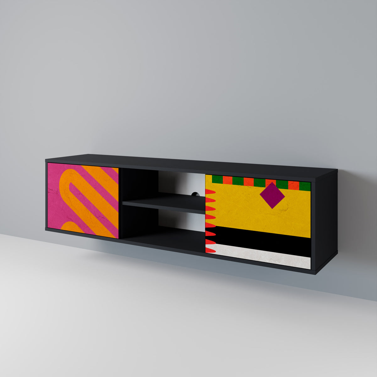 VIVID ART Mueble de TV de 2 Puertas