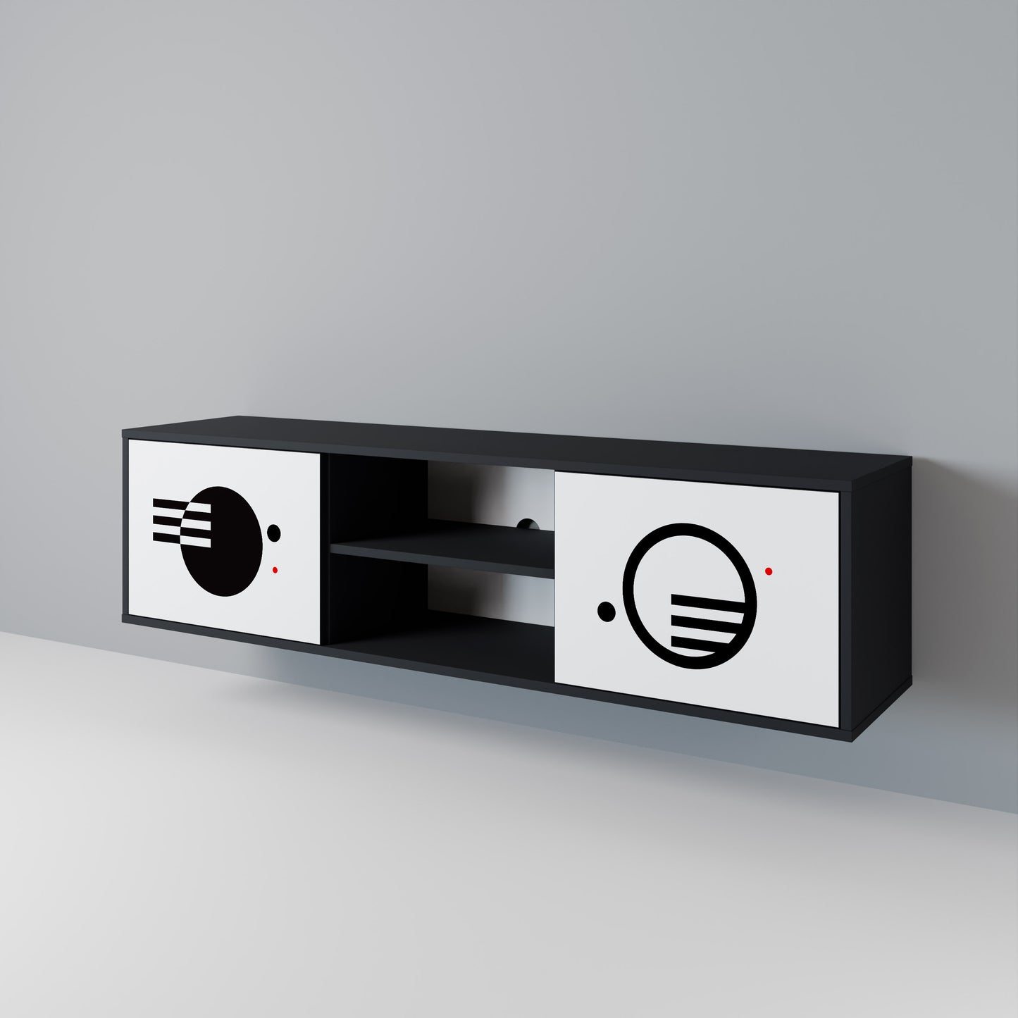 BLACK AND WHITE COMBINATION TV-bänk med två dörrar