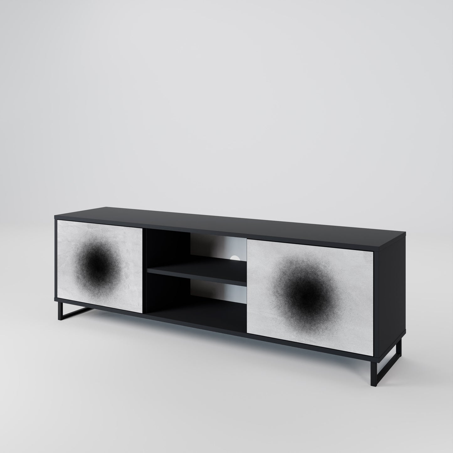 BLACK HOLE Dvoudveřový TV stolek