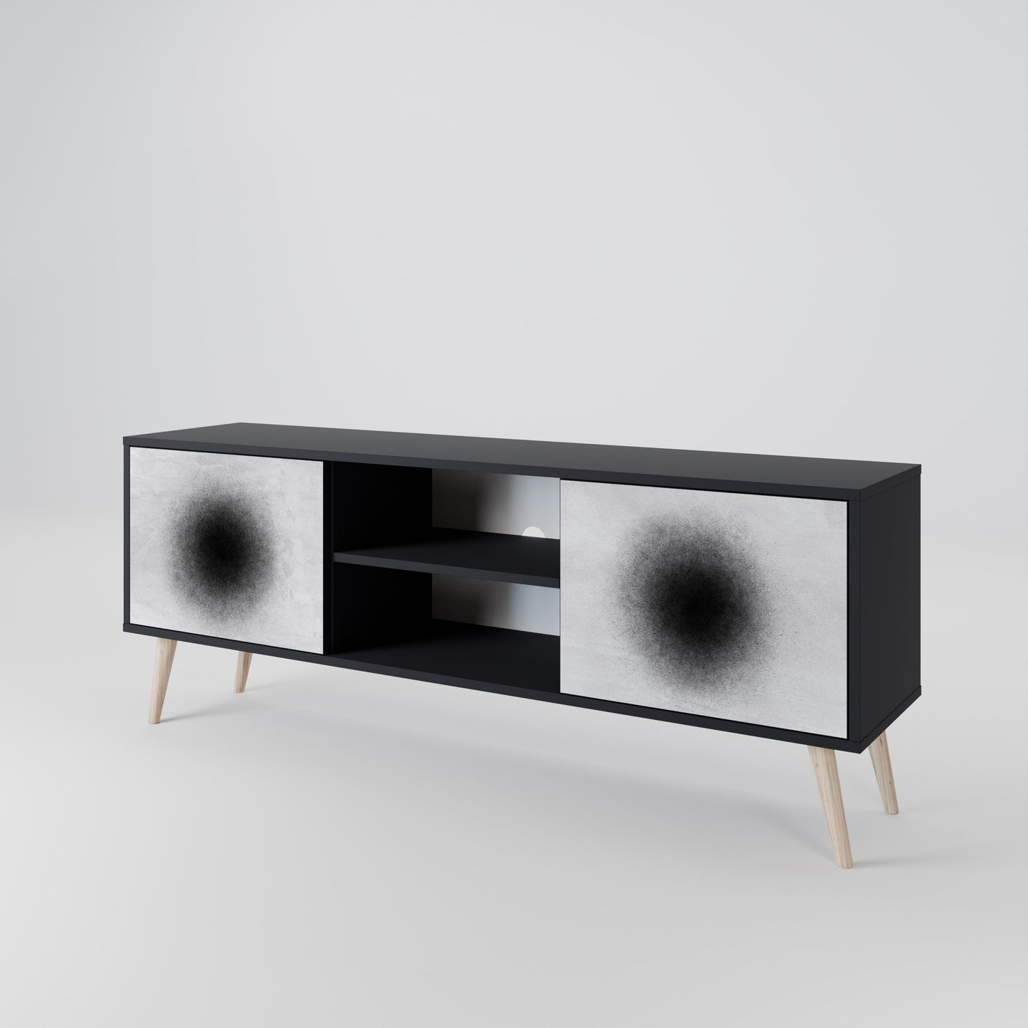 BLACK HOLE Dvoudveřový TV stolek