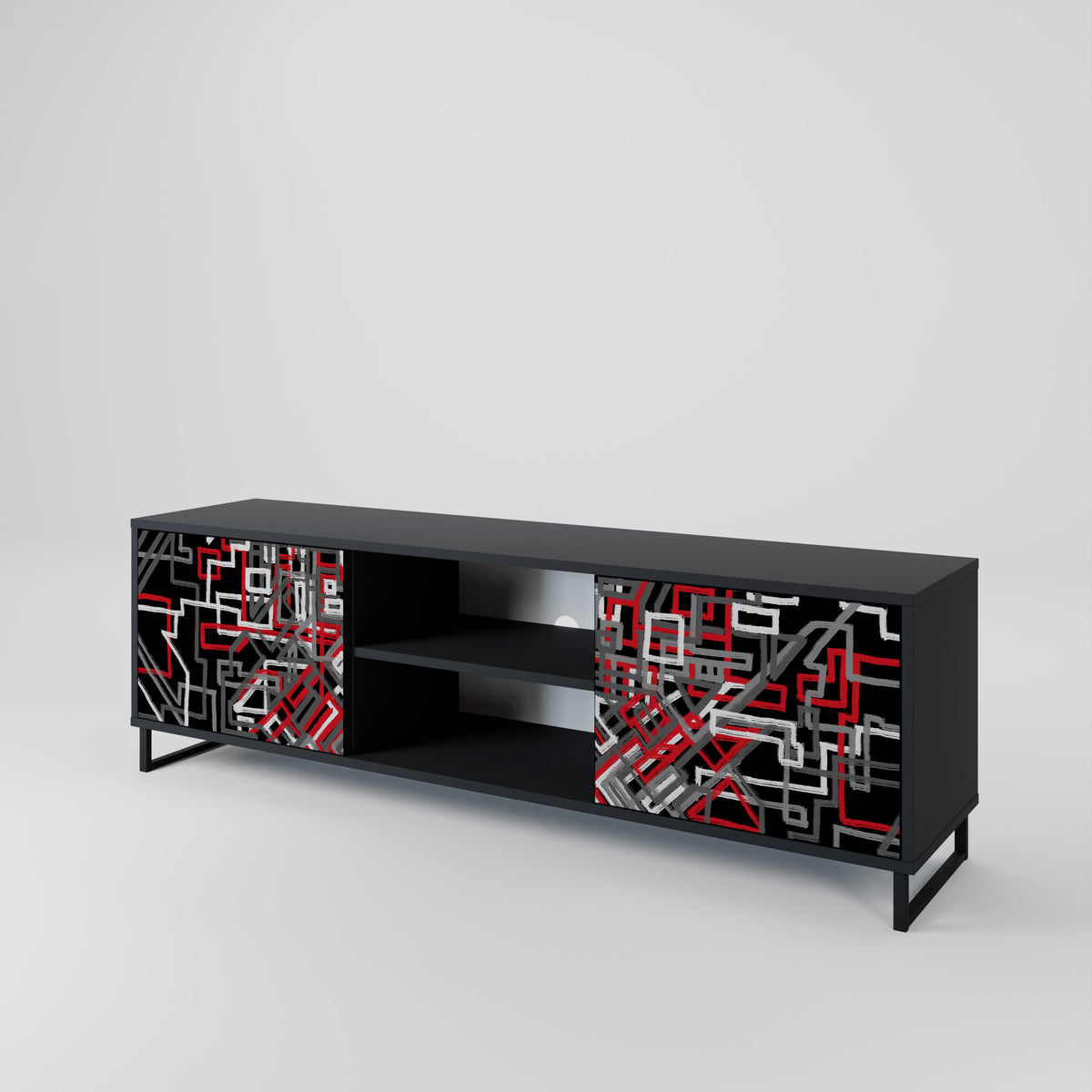 BROKEN LINES Mueble de TV de 2 Puertas