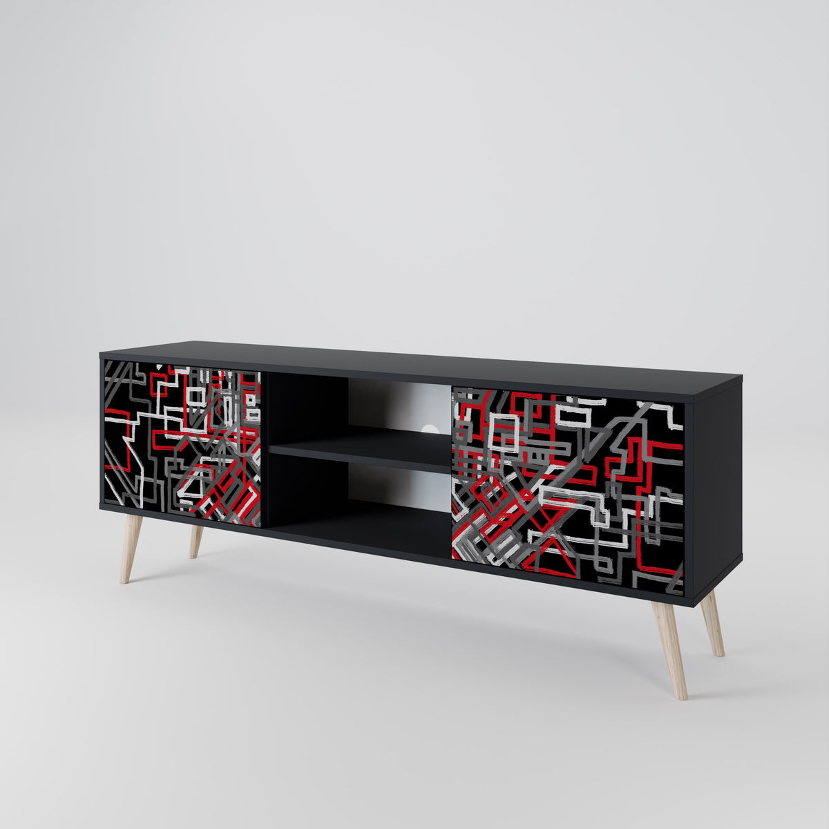 BROKEN LINES Mueble de TV de 2 Puertas