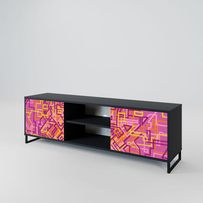 LOVELY MEMORIES 2-Door TV Stand in Black Finish