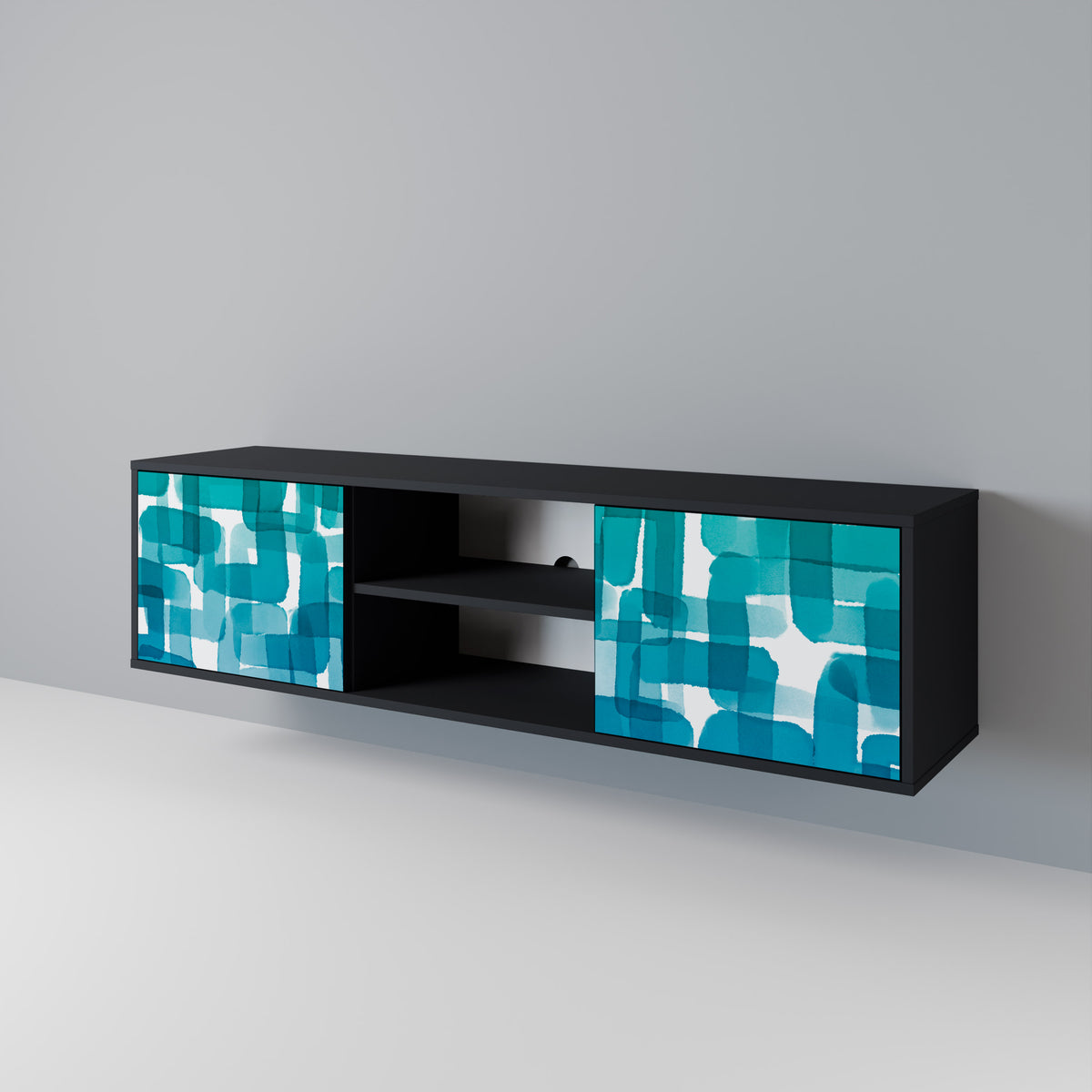TURQUOISE RECTANGLES 2-türiges TV-Lowboard