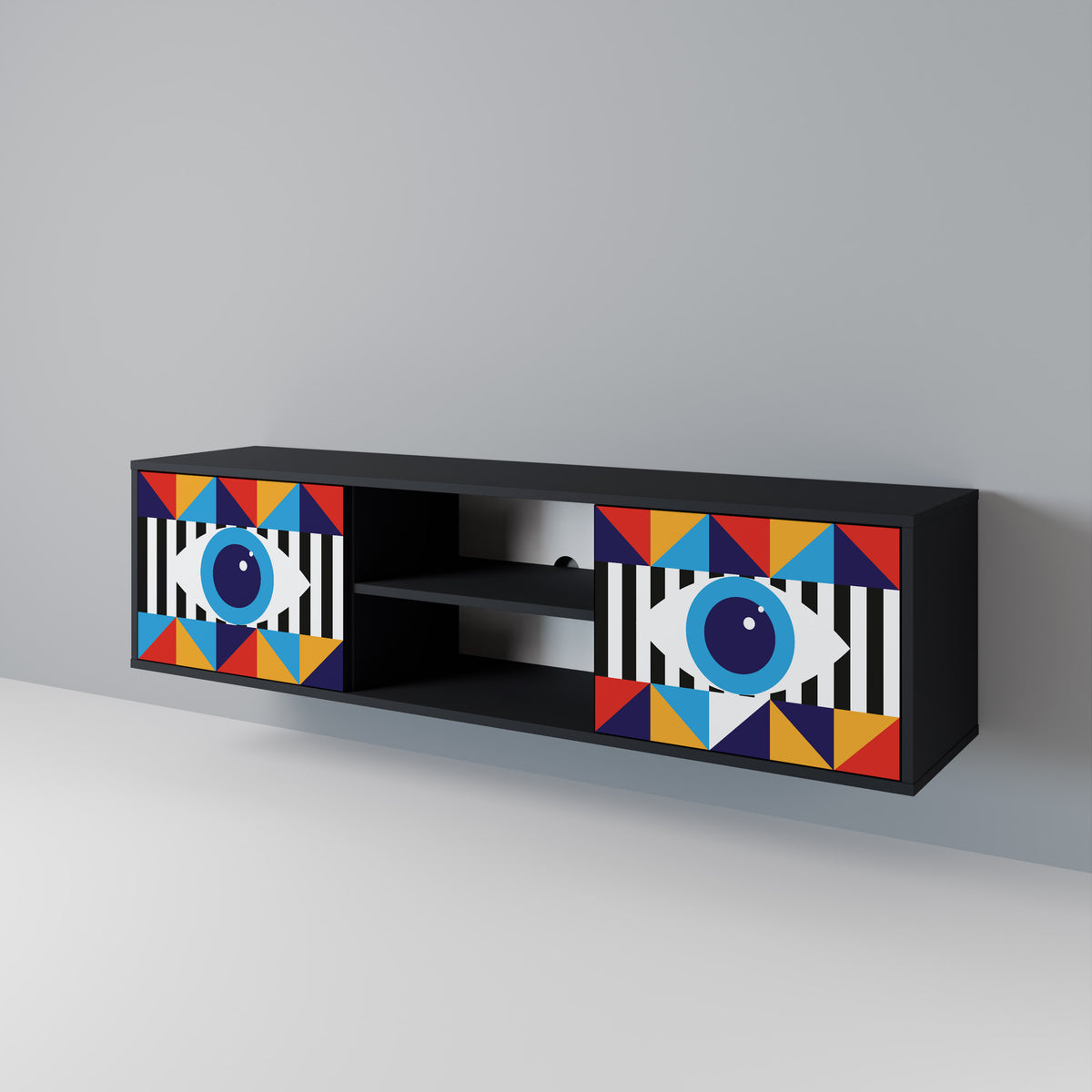 ABSTRACTION AND GEOMETRY Mueble de TV de 2 Puertas
