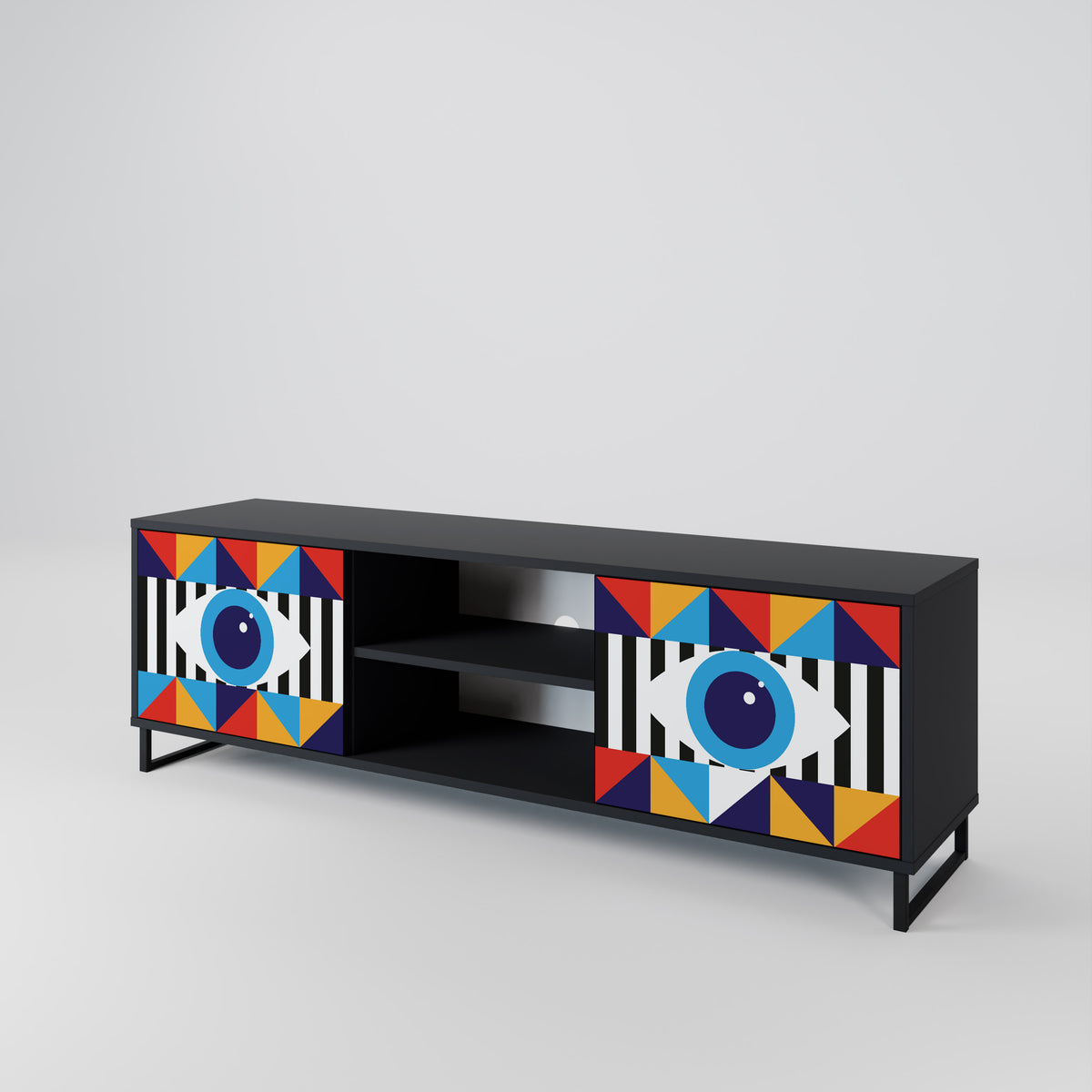 ABSTRACTION AND GEOMETRY Mueble de TV de 2 Puertas
