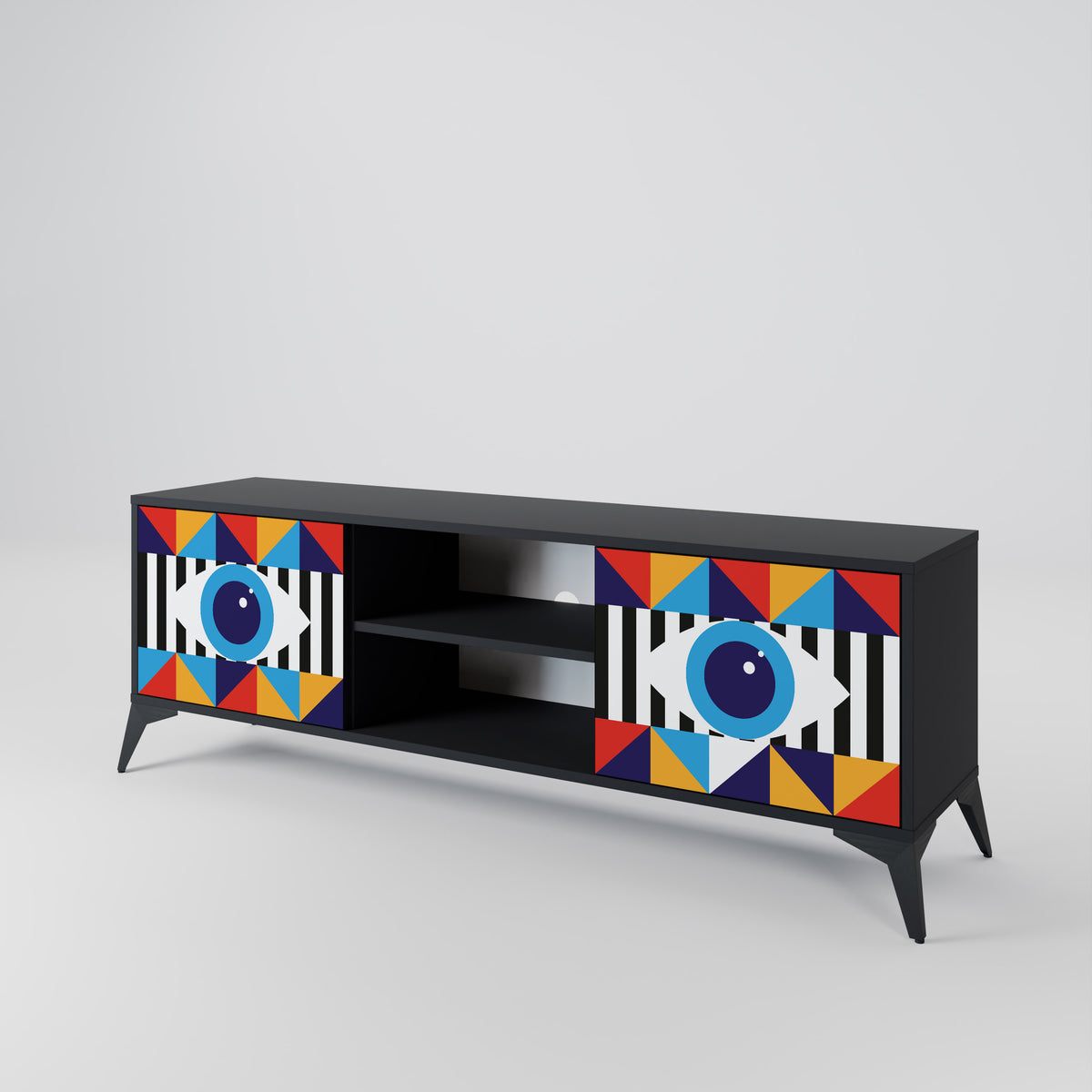 ABSTRACTION AND GEOMETRY Mueble de TV de 2 Puertas