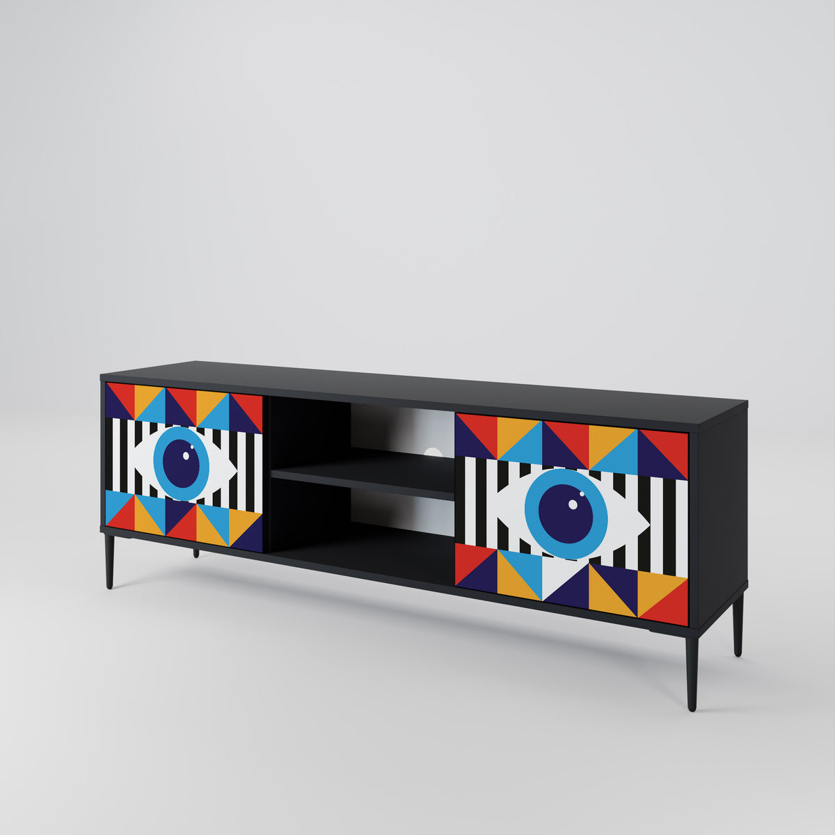 ABSTRACTION AND GEOMETRY 2-Door TV Cabinet