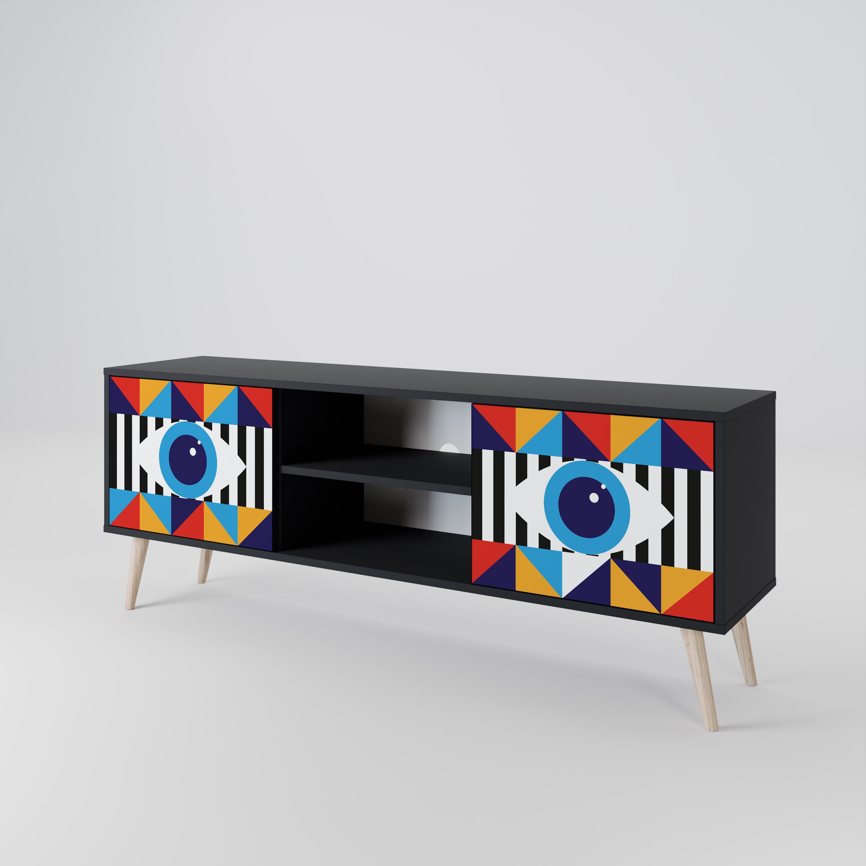 ABSTRACTION AND GEOMETRY Mueble de TV de 2 Puertas