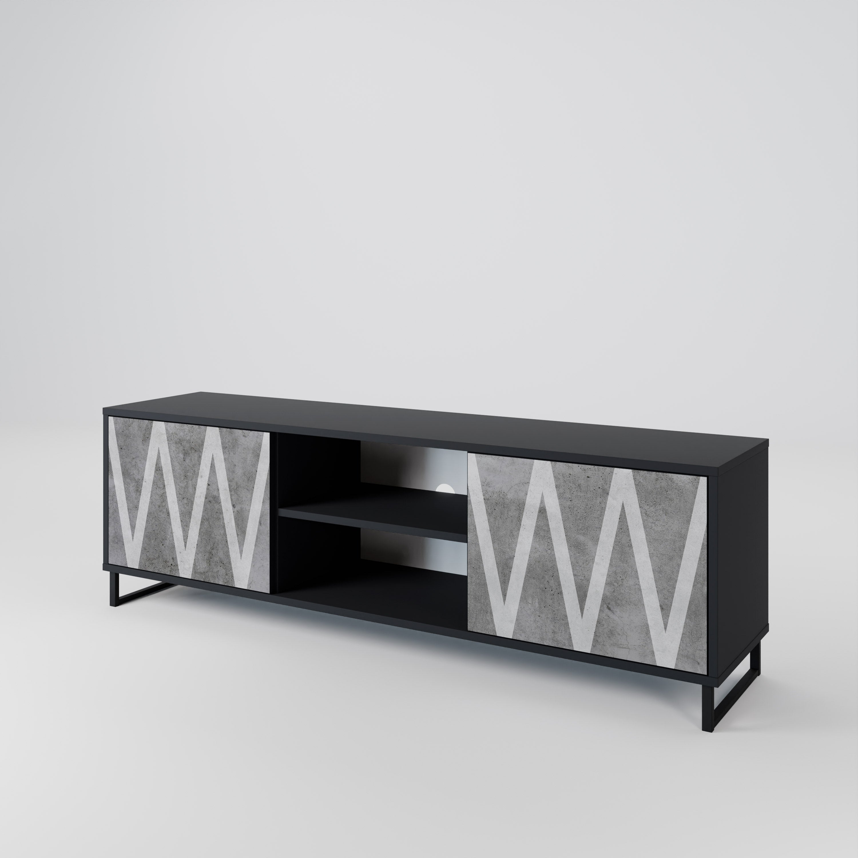 SOLID ZIG ZAG 2-Door TV Cabinet
