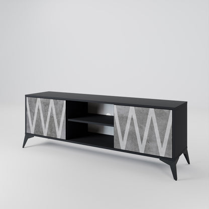 SOLID ZIG ZAG 2-Door TV Cabinet