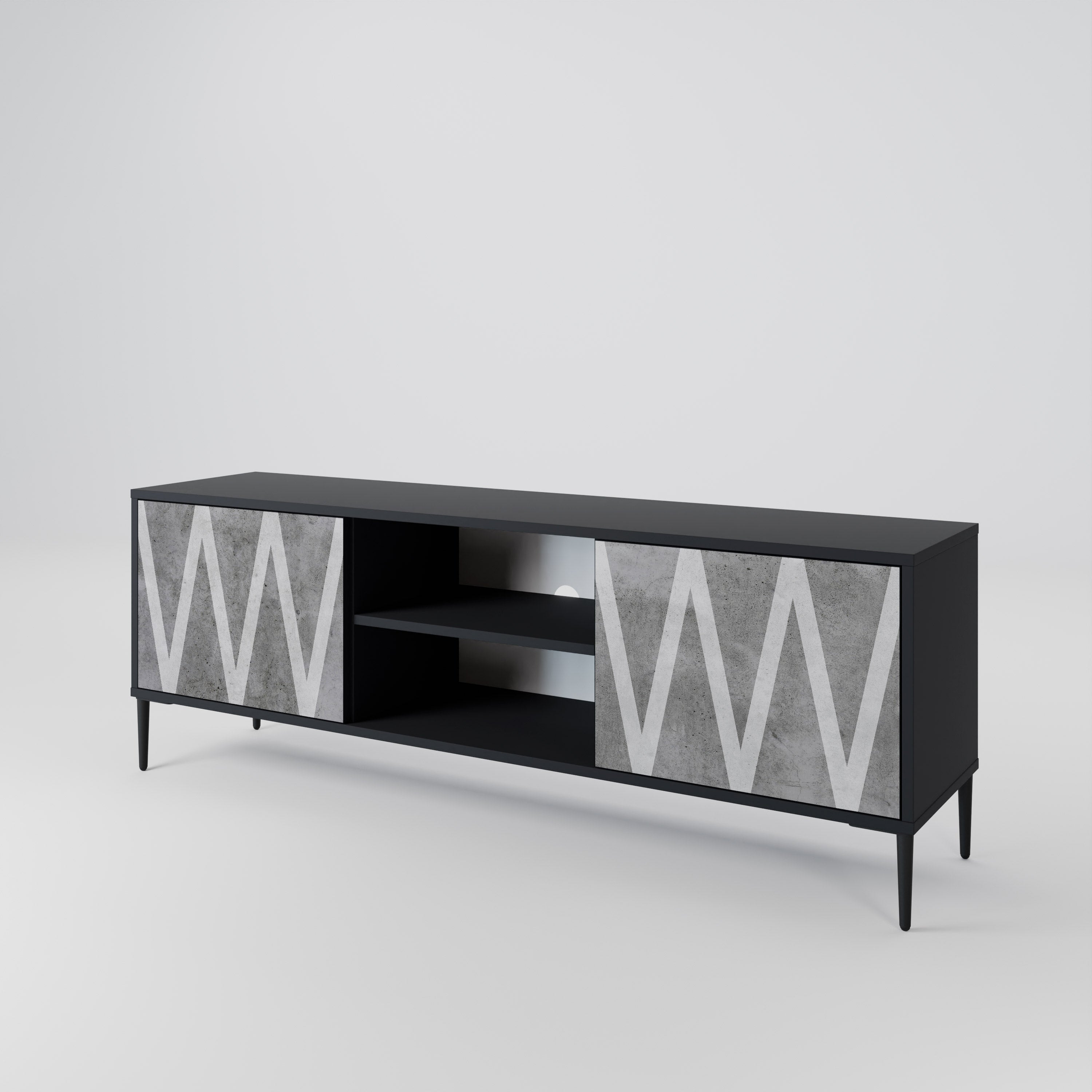 SOLID ZIG ZAG 2-Door TV Cabinet
