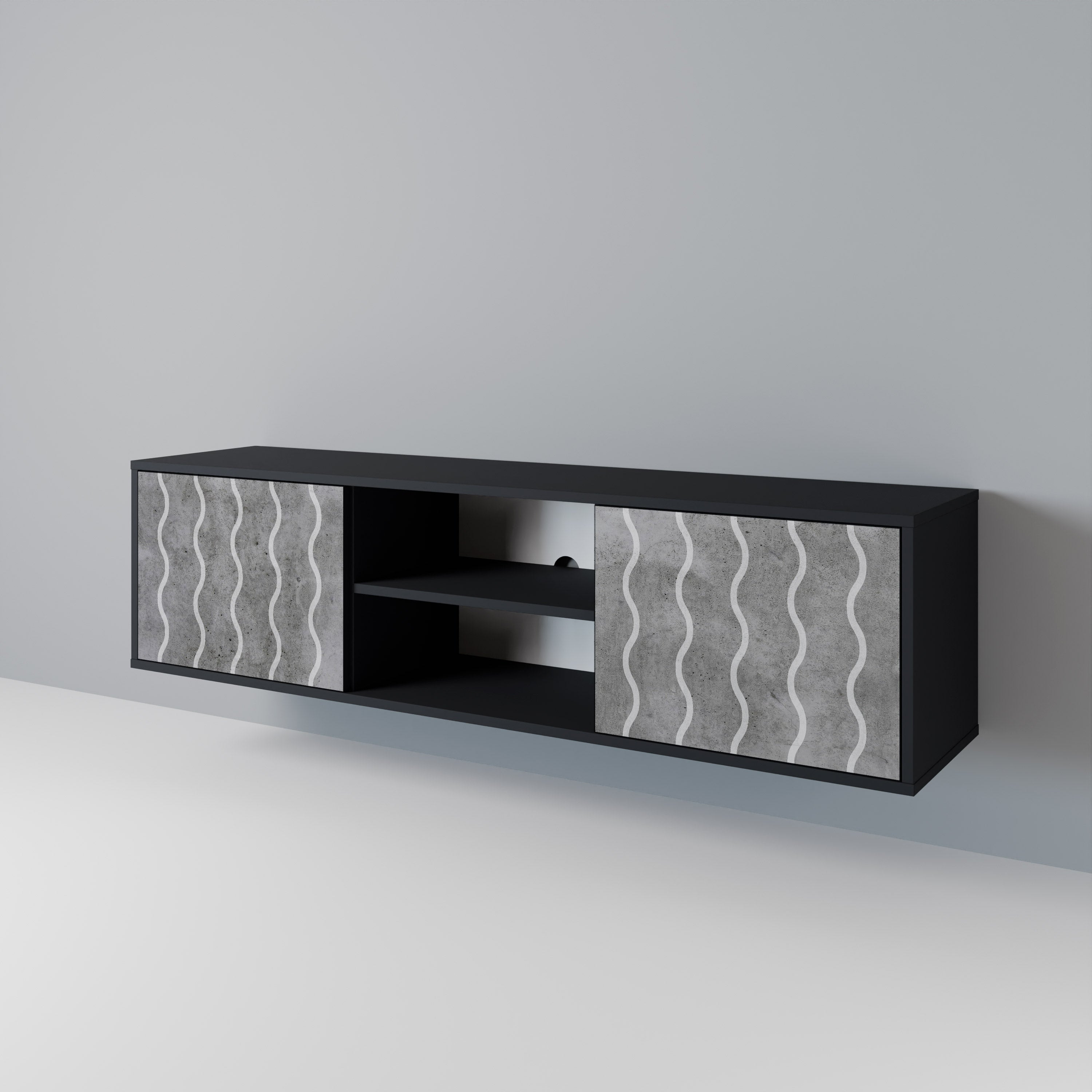 WAVES OF CONCRETE 2-Door TV Cabinet