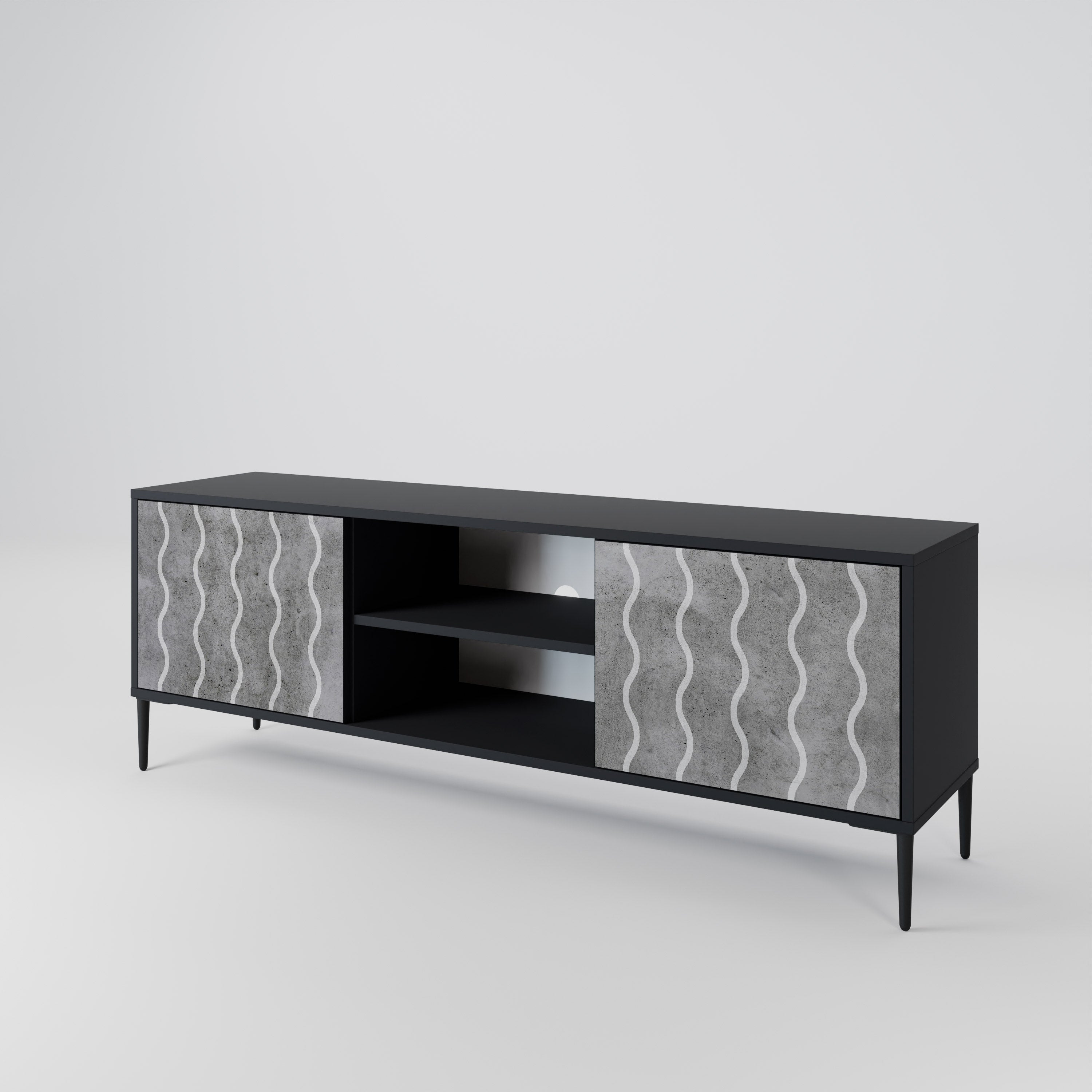 WAVES OF CONCRETE 2-Door TV Cabinet