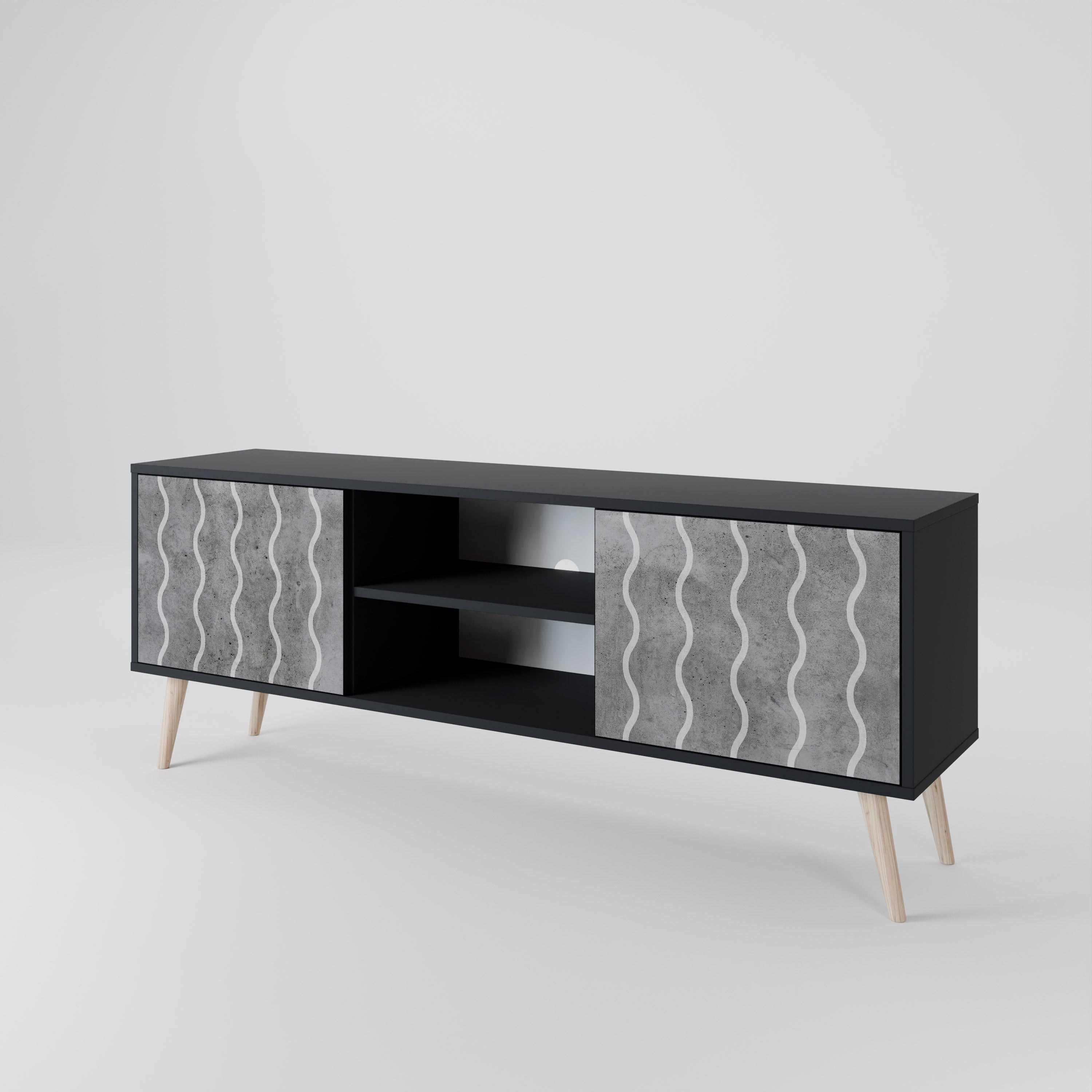 WAVES OF CONCRETE 2-Door TV Cabinet