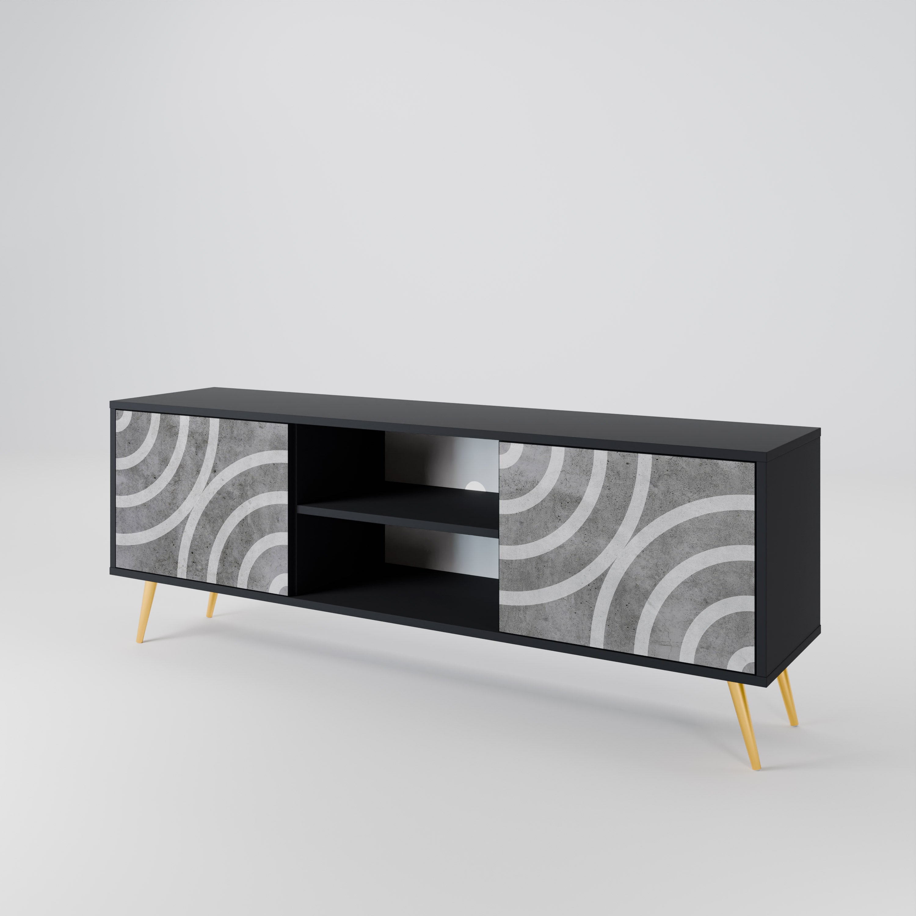 CIRCLE CONCRETE 2-Door TV Cabinet