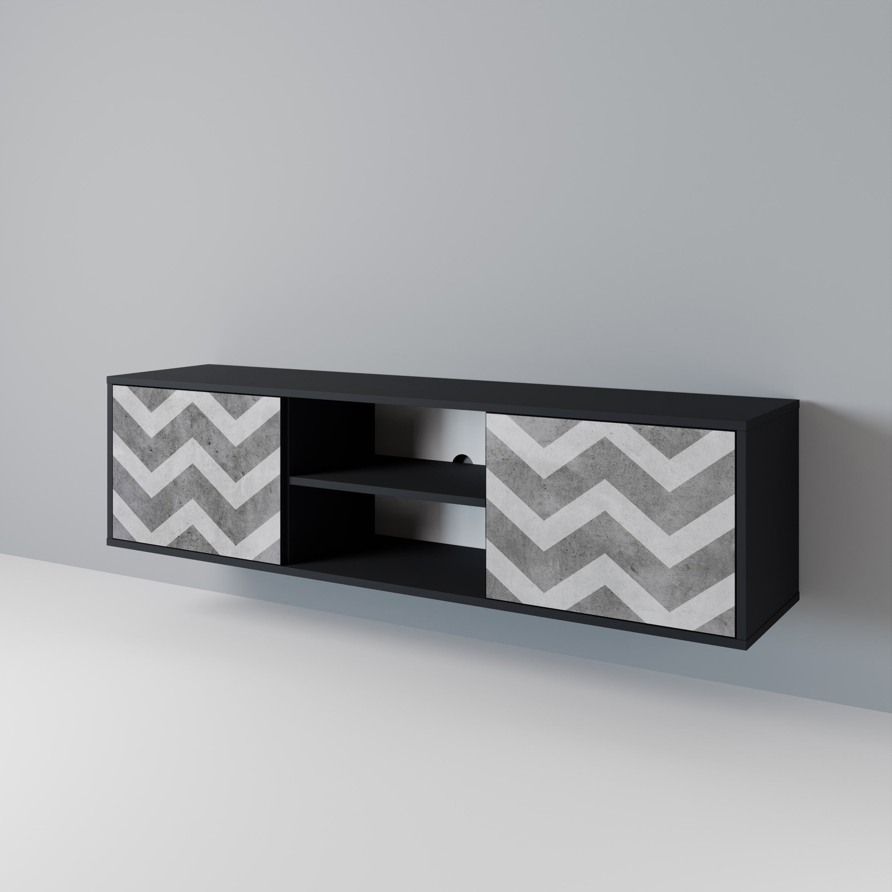 TOUGH ZIG ZAG 2-Door TV Cabinet