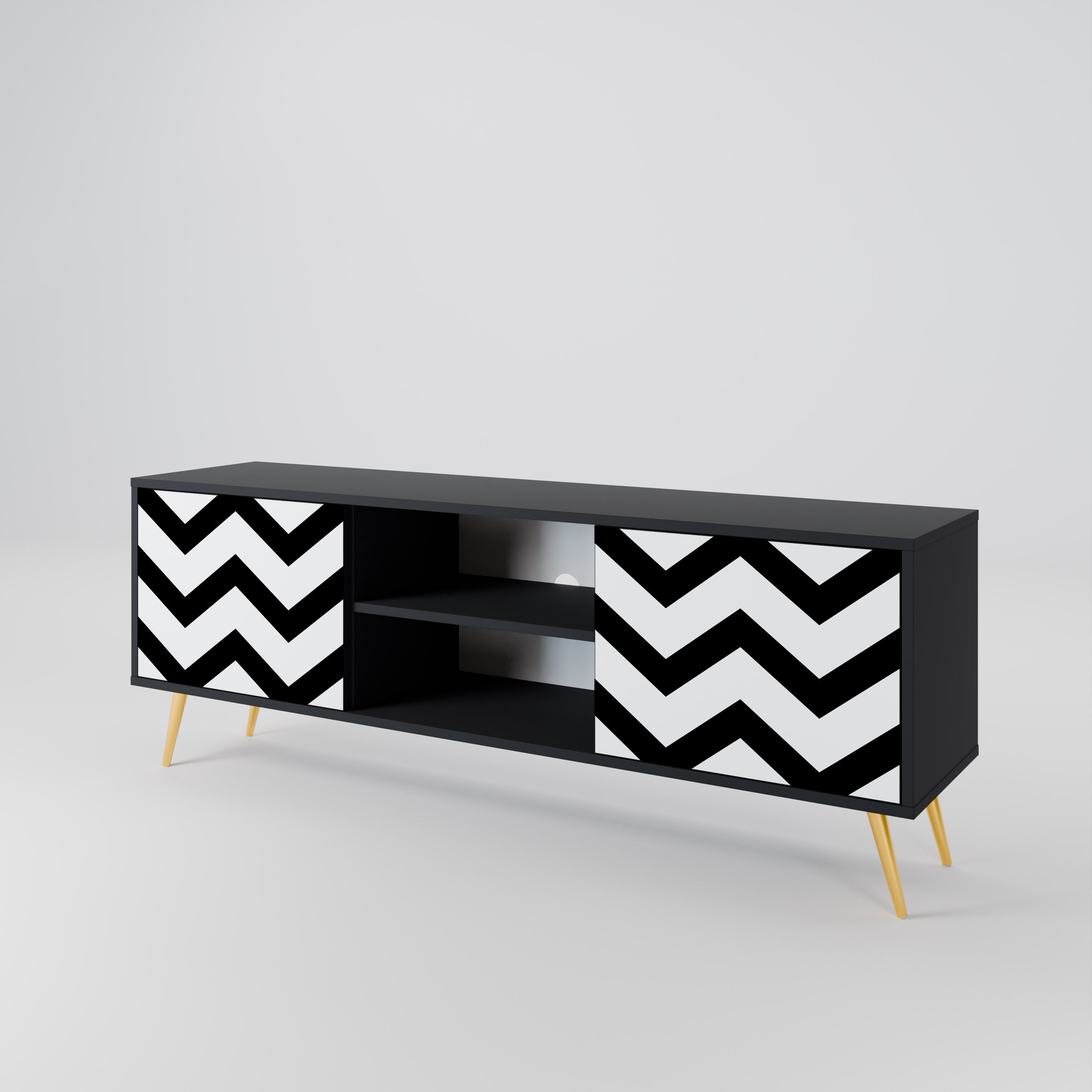 CLASSIC ZIG ZAG 2-Door TV Cabinet