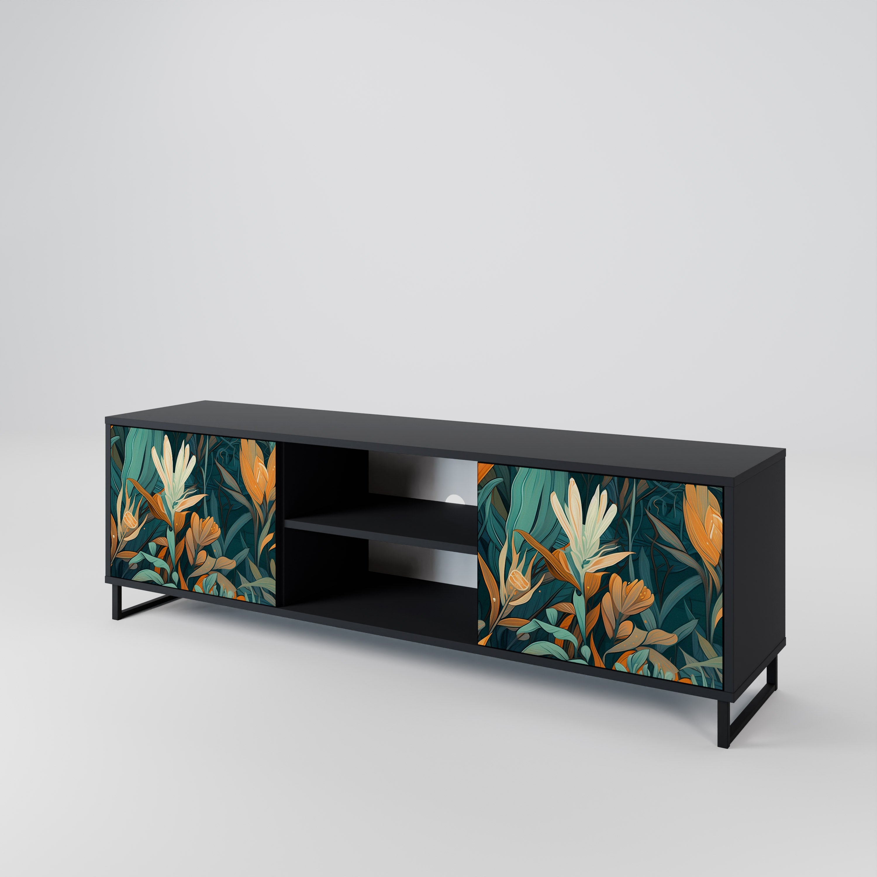 FLORAL SERENITY 2-Door TV Cabinet
