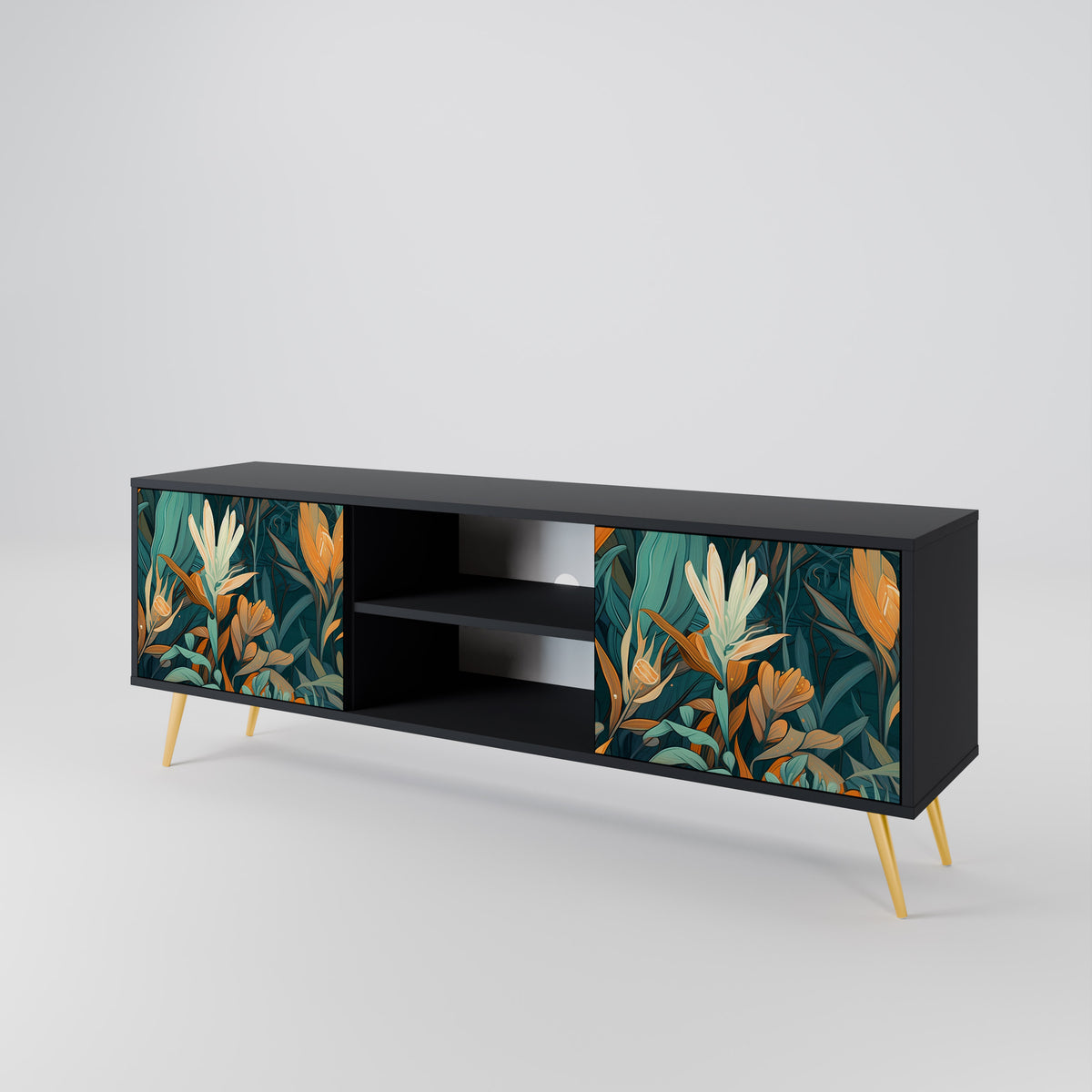 FLORAL SERENITY Mueble de TV de 2 Puertas