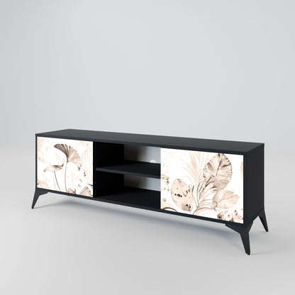 WILD TENDERNESS 2-Door TV Stand in Black Finish