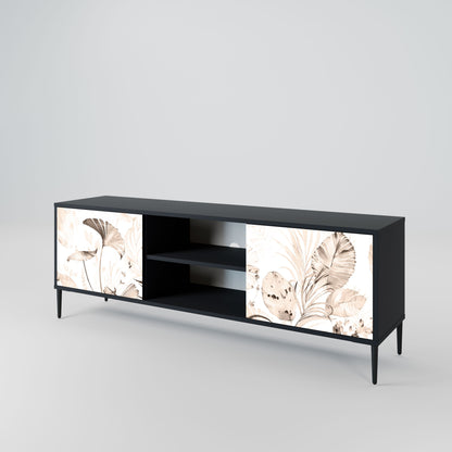 WILD TENDERNESS 2-Door TV Stand in Black Finish