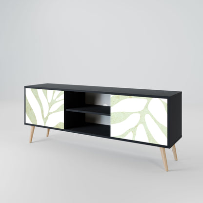 Mobile TV BOTANICAL SPARK a 2 ante con finitura nera