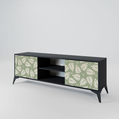 LEAVES ON GREEN 2-Door TV Stand in Black Finish