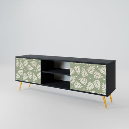 LEAVES ON GREEN 2-Door TV Stand in Black Finish