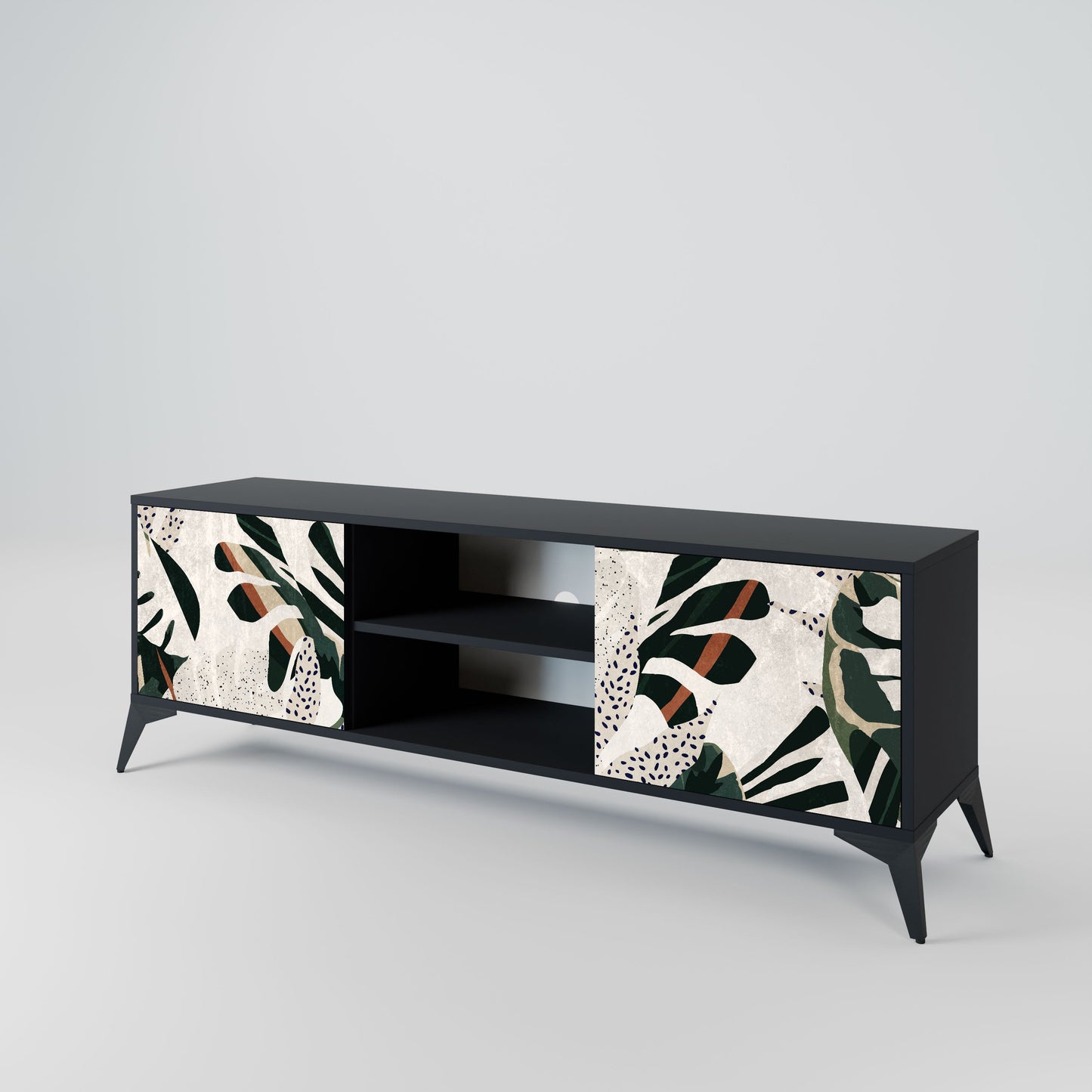 VERDURE FORMATION 2-Door TV Stand in Black Finish