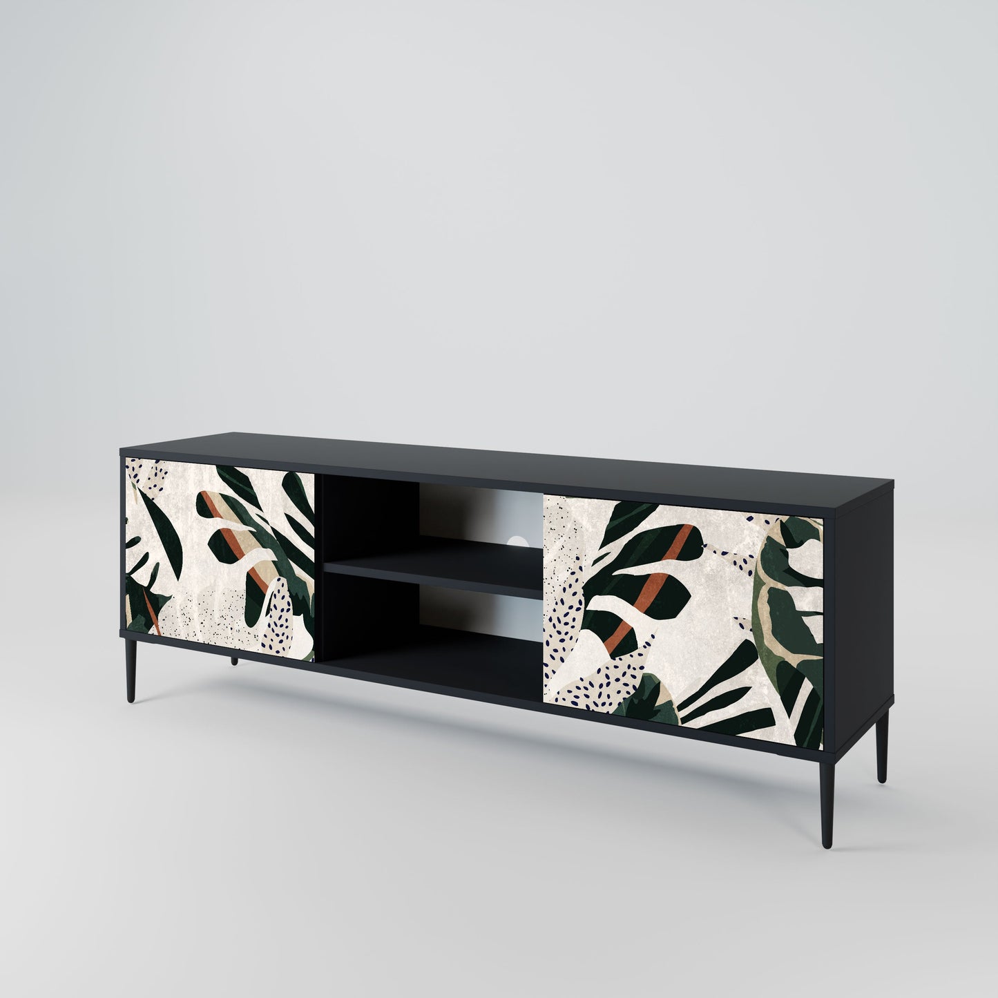 VERDURE FORMATION 2-Door TV Stand in Black Finish