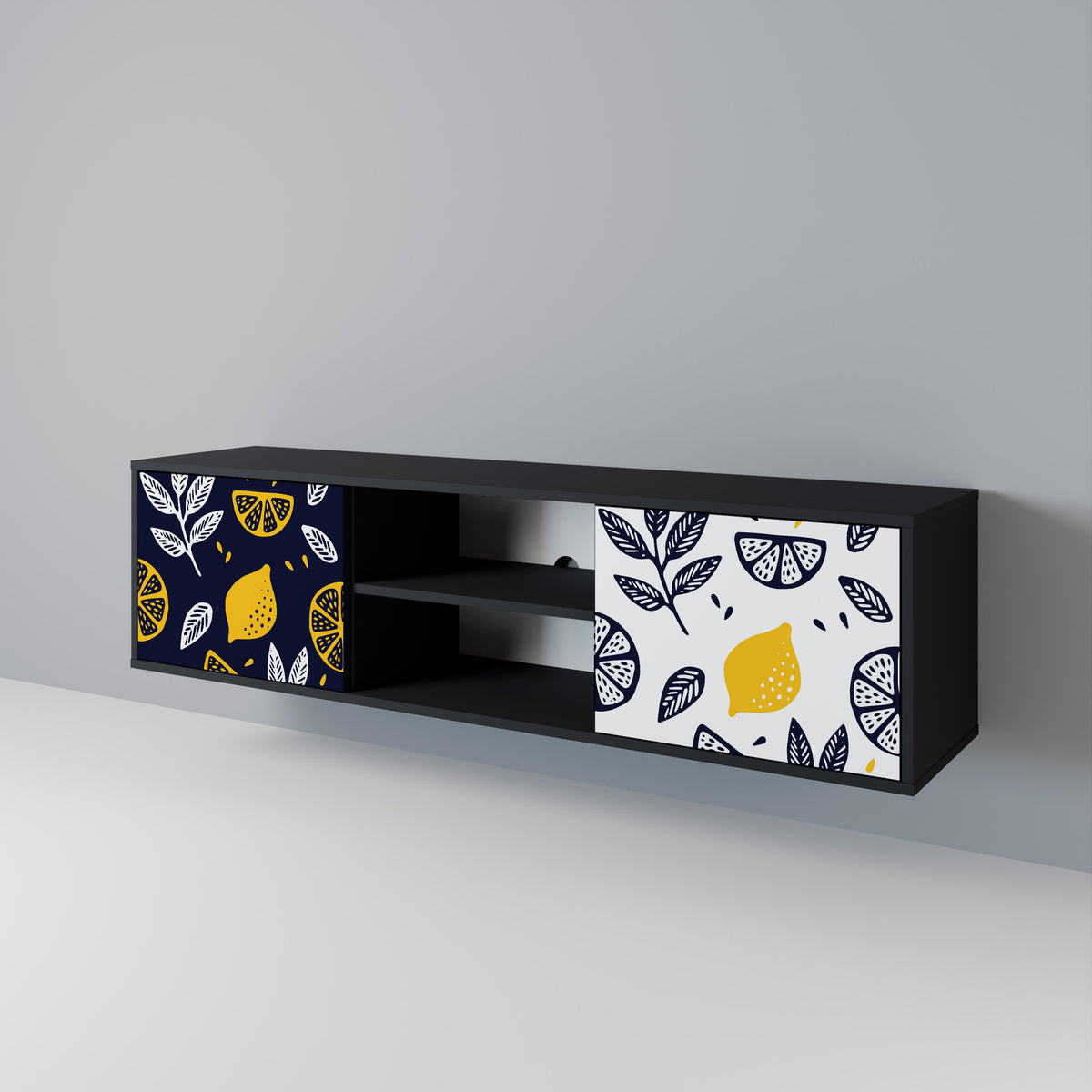 CITRUS BLACK AND WHITE Έπιπλο τηλεόρασης 2-θυρών