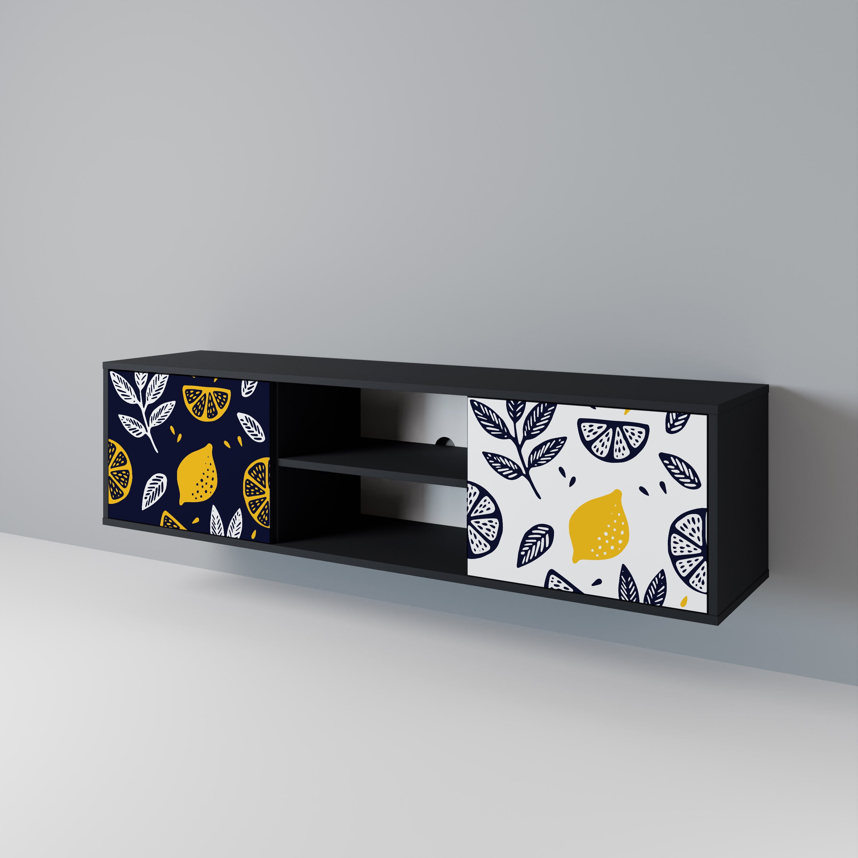 CITRUS BLACK AND WHITE Έπιπλο τηλεόρασης 2-θυρών