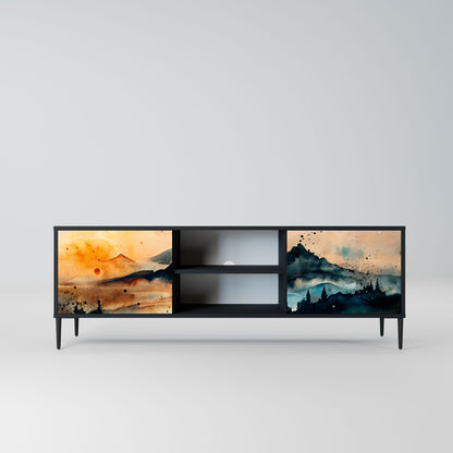 OMINOUS MOUNTAINS 2-Door TV Stand in Black Finish