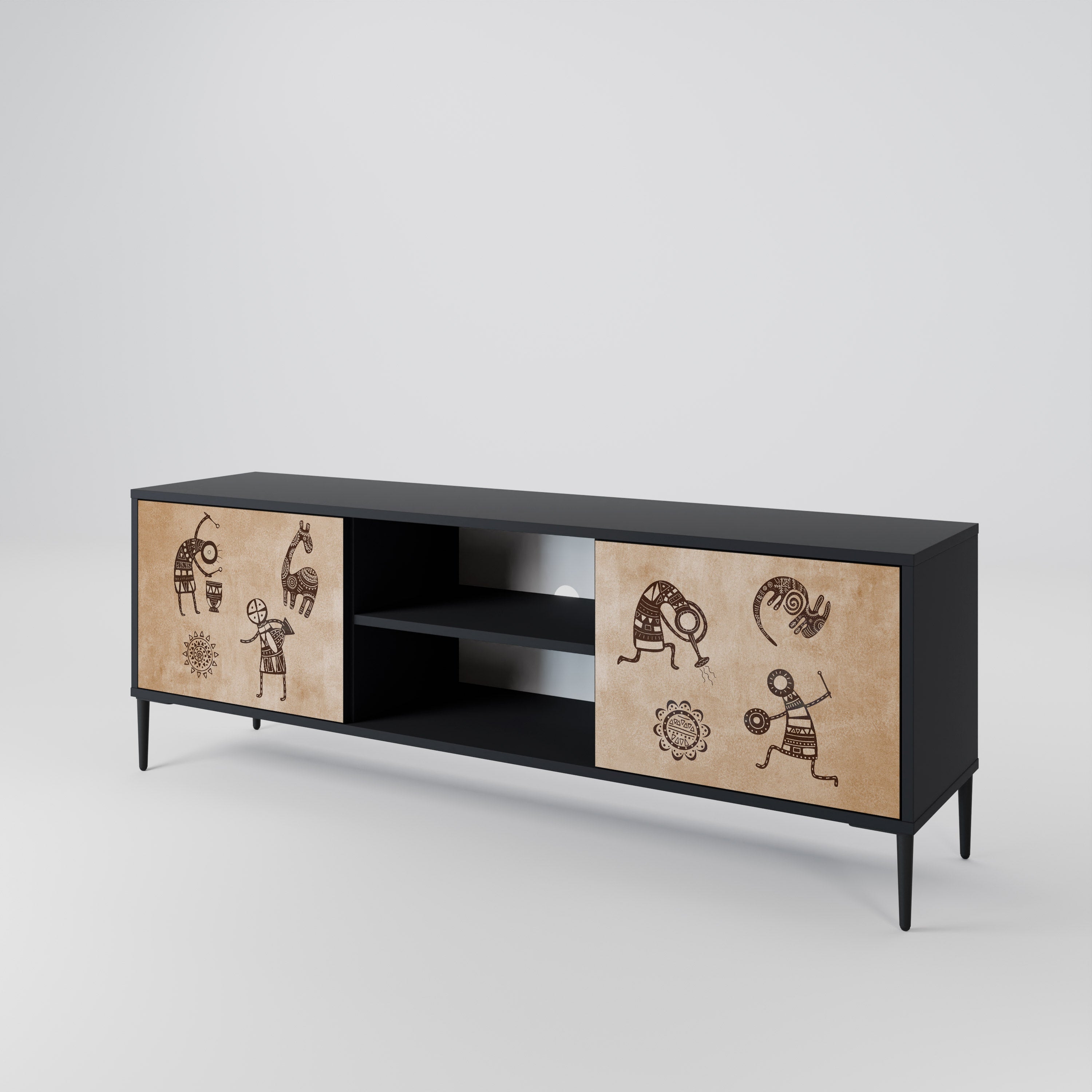 AFRICAN STYLE 2-Door TV Cabinet