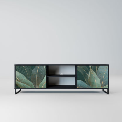 ROYAL GREEN 2-Door TV Stand in Black Finish