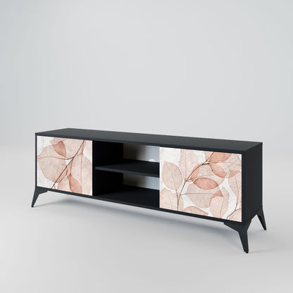 AUTUMN FRAGILITY 2-Door TV Stand in Black Finish