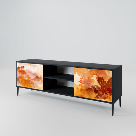 TRACES OF AUTUMN 2-Door TV Stand in Black Finish