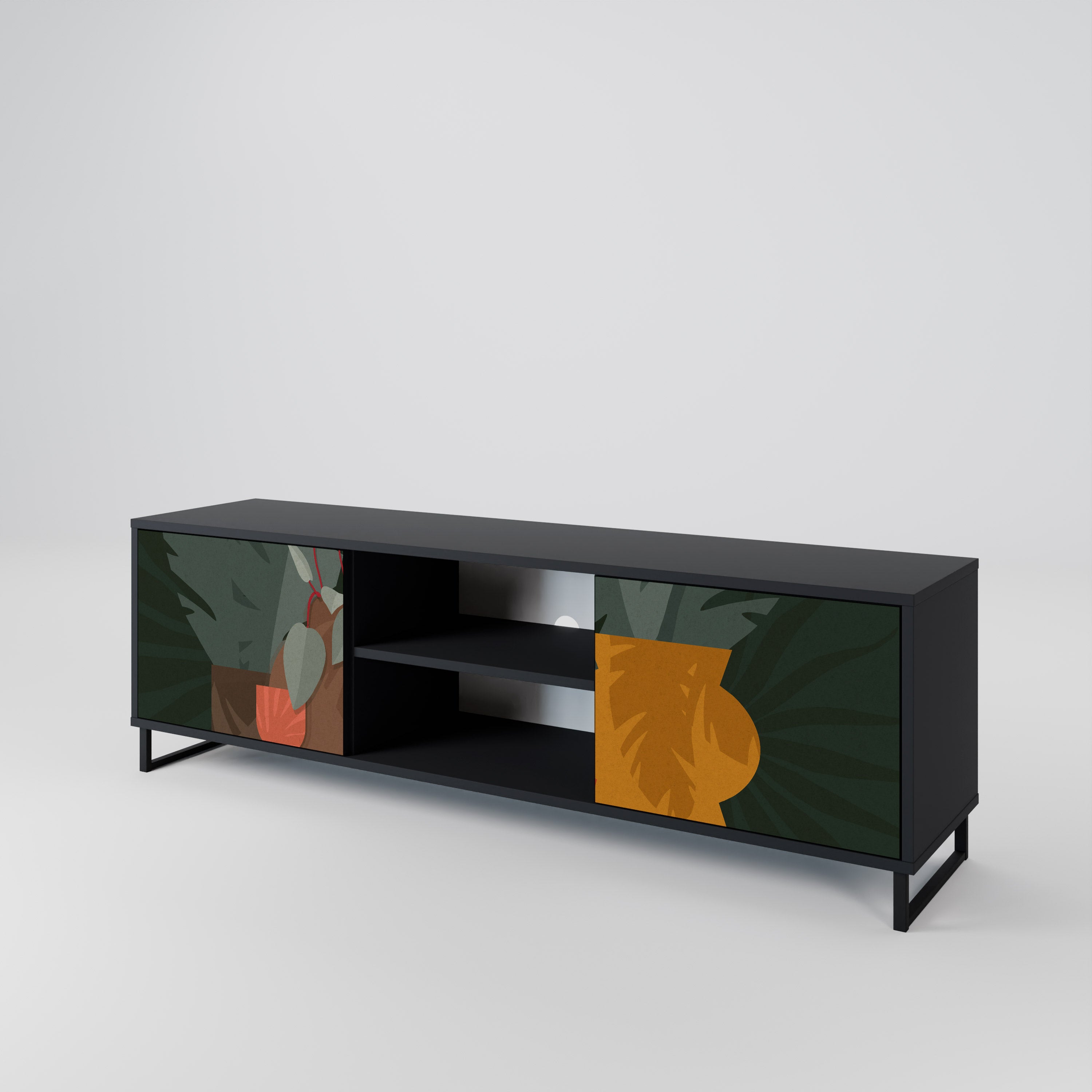 TROPICAL COMPOSITION 2-Door TV Cabinet