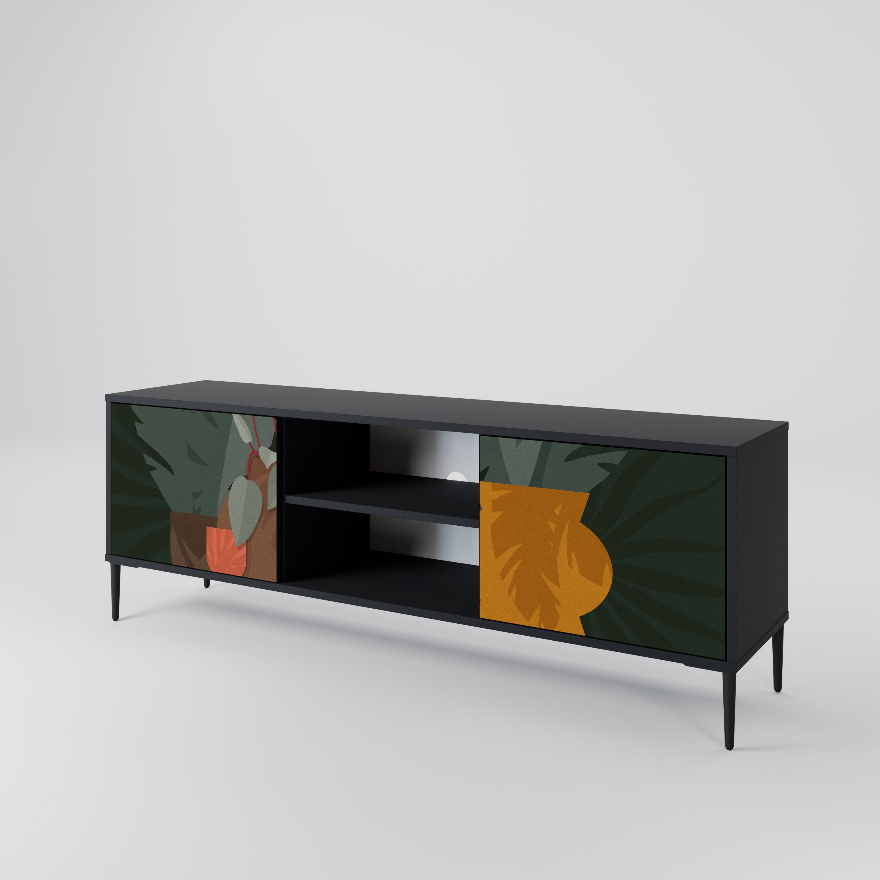 TROPICAL COMPOSITION 2-Door TV Cabinet