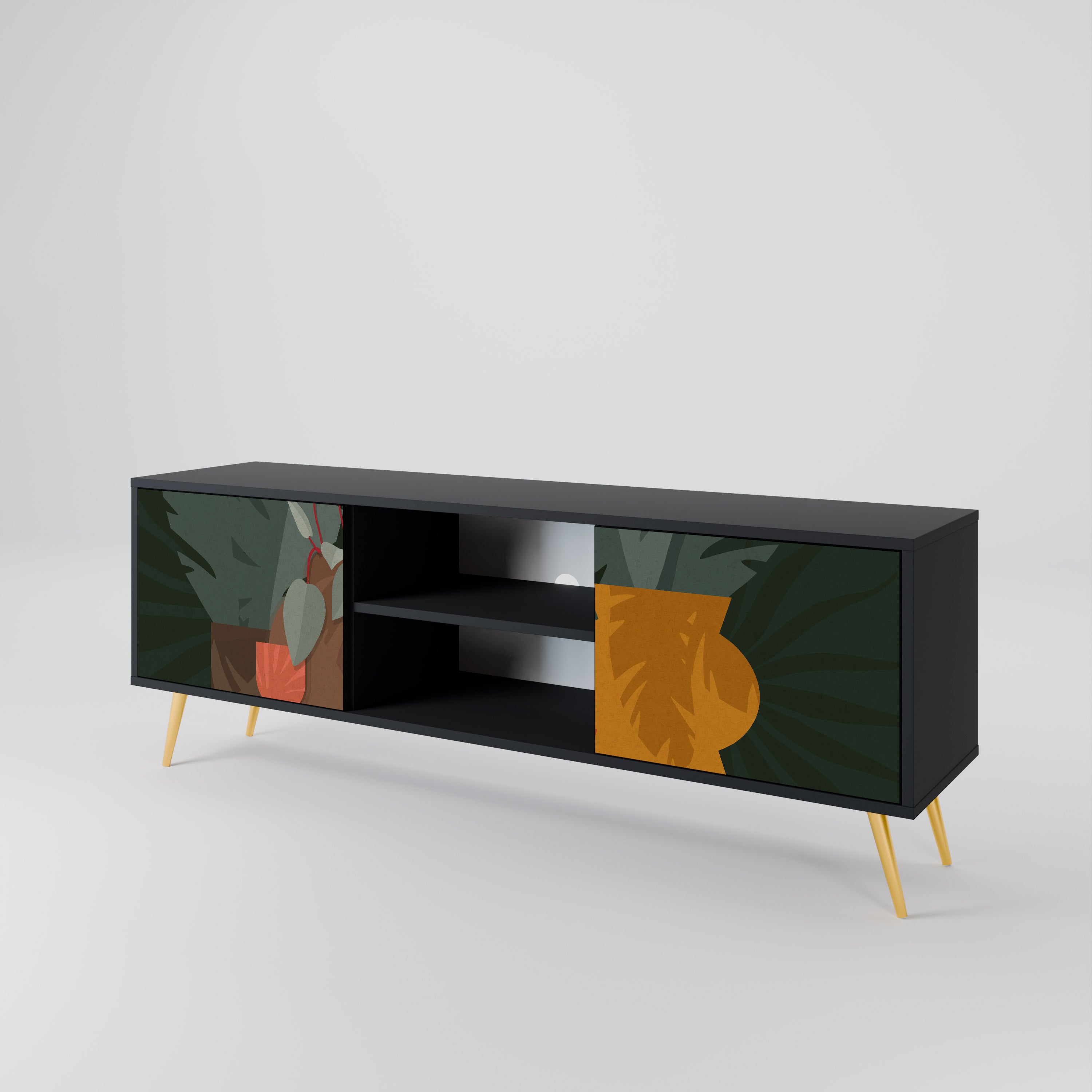 TROPICAL COMPOSITION 2-Door TV Cabinet