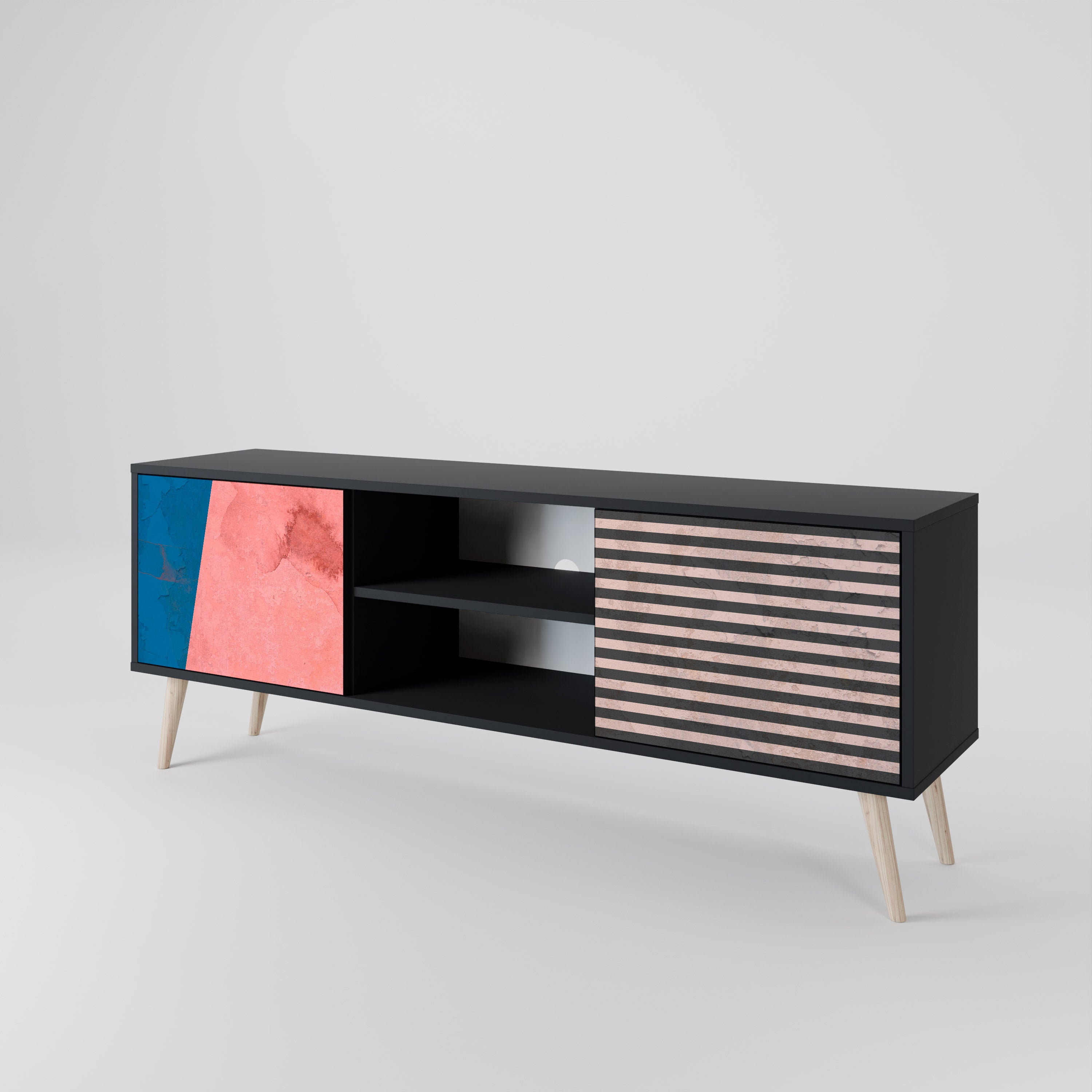 GLAMOROUS STRIPE 2-Door TV Cabinet