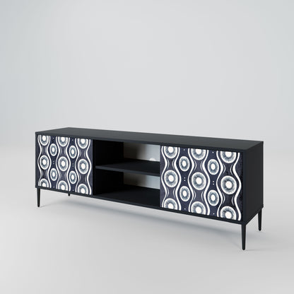 GRAPHITE EYES 2-Door TV Stand in Black Finish