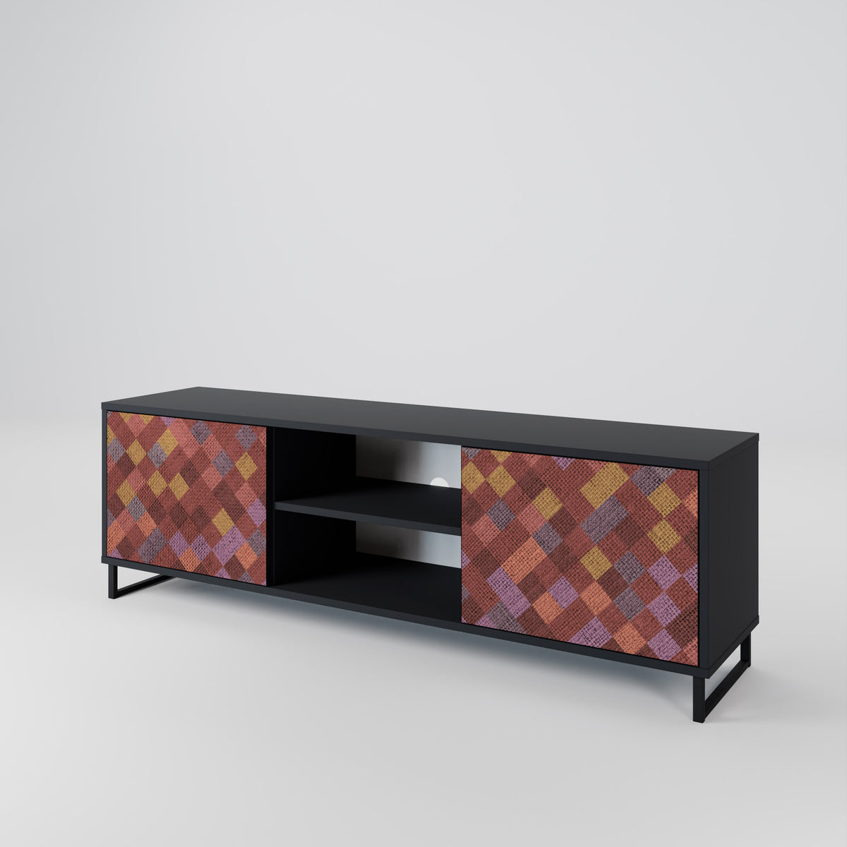 PAINTED SQUARES 2-Door TV Cabinet