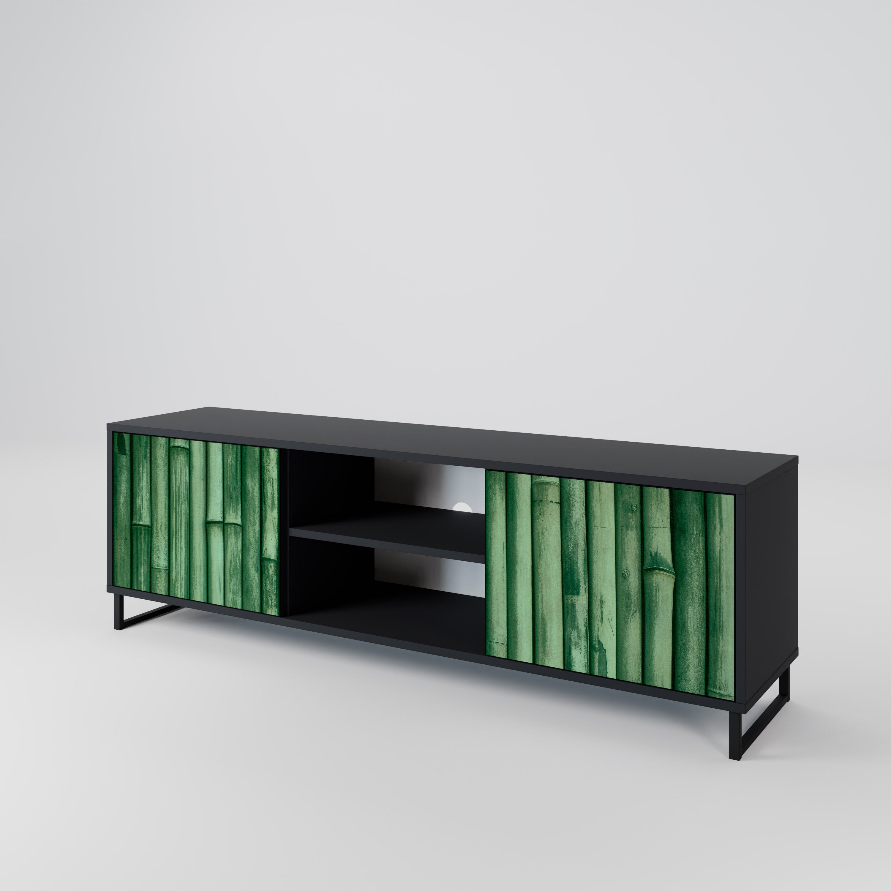 NATURAL GREEN 2-Door TV Cabinet