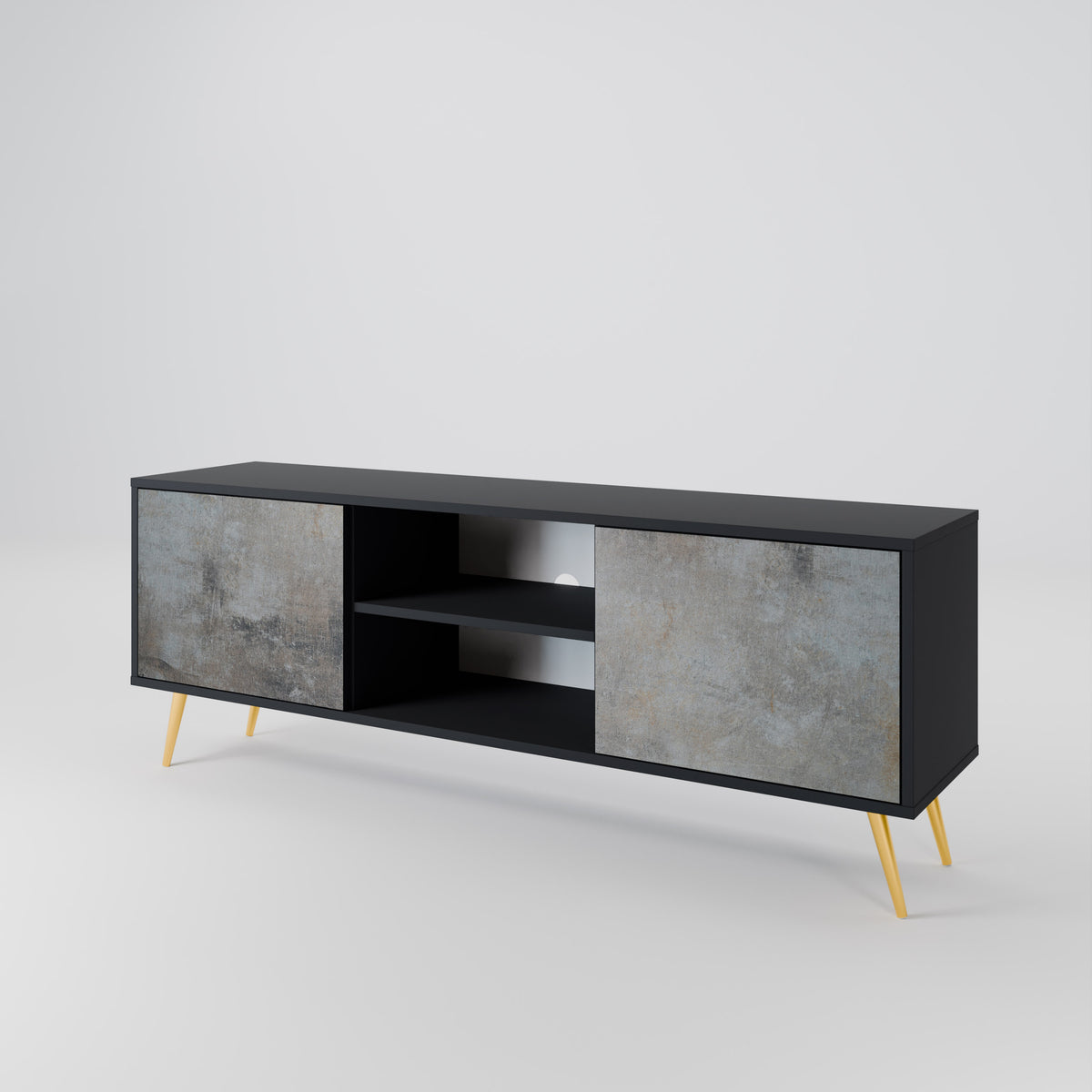 CONCRETE WALL Mueble de TV de 2 Puertas