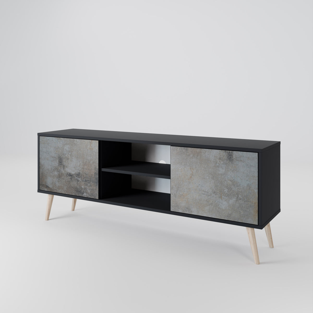 CONCRETE WALL Mueble de TV de 2 Puertas