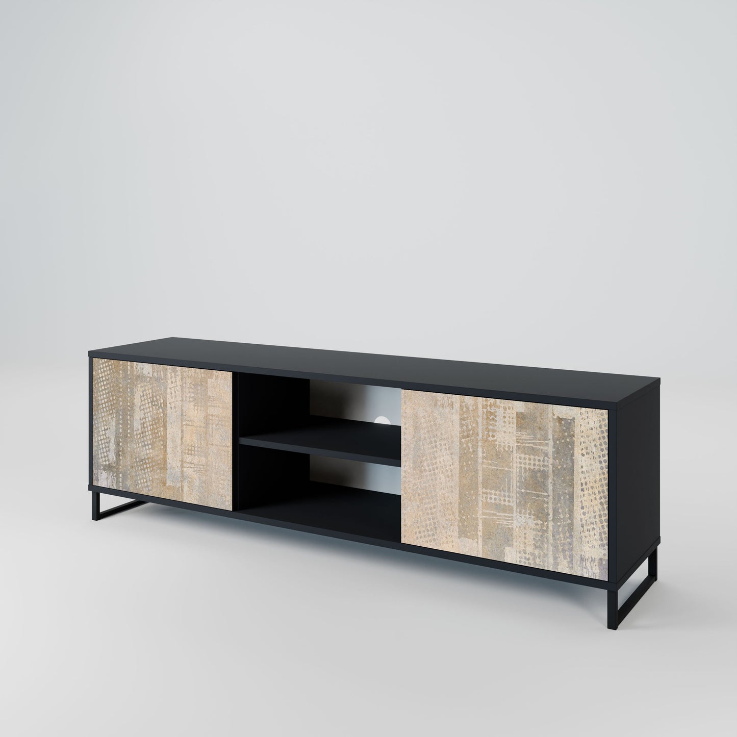 SCREEN ERROR 2-Door TV Stand in Black Finish